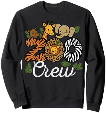 Zoo Crew Animals Safari Wildlife Matching Kids Men Women Sweatshirt - Sweatshirt | Black