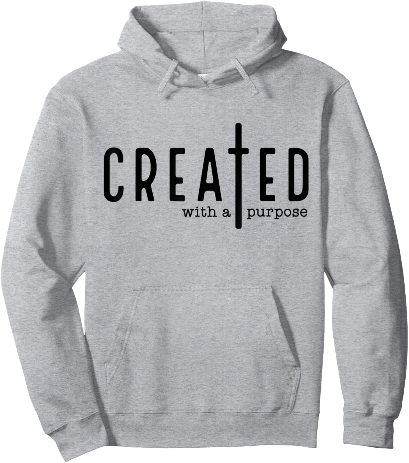 Created with a Purpose Jesus God Christian Faith Easter Day Hoodie - Hoodie | Ash