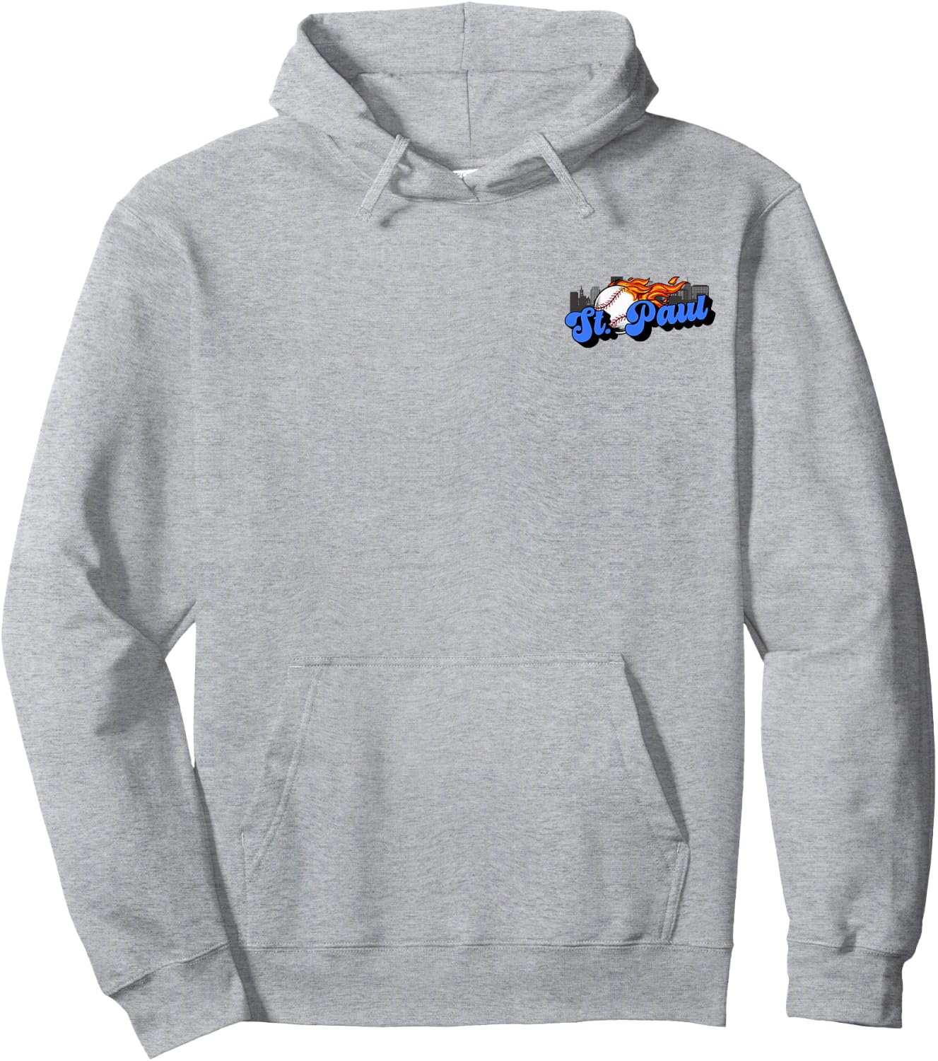 Saint Paul Baseball Vintage City Skyline Baseball Lover Hoodie - Hoodie | Ash