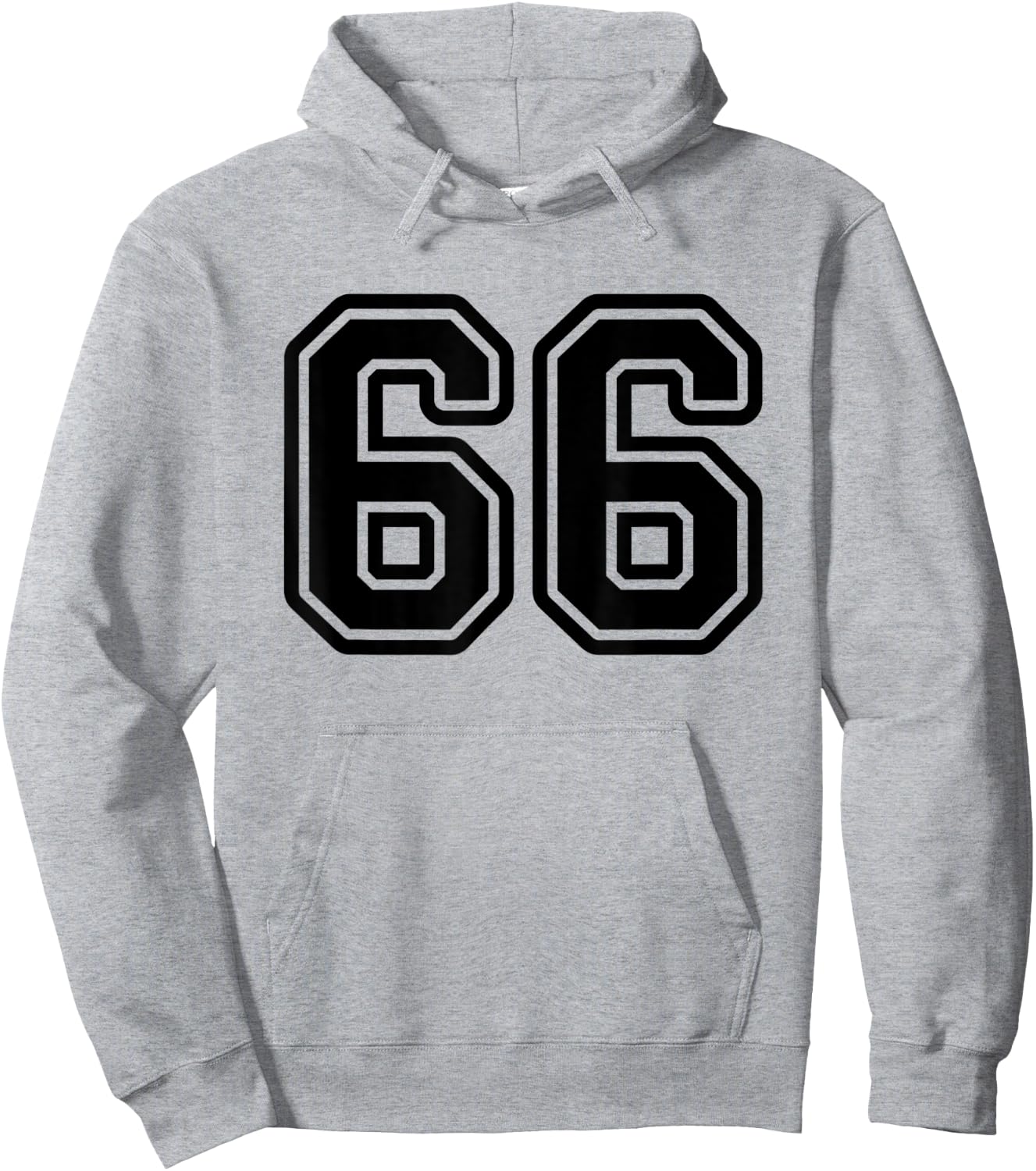 Jersey #66 Black Sports Team Jersey Number 66 Hoodie - Hoodie | Ash