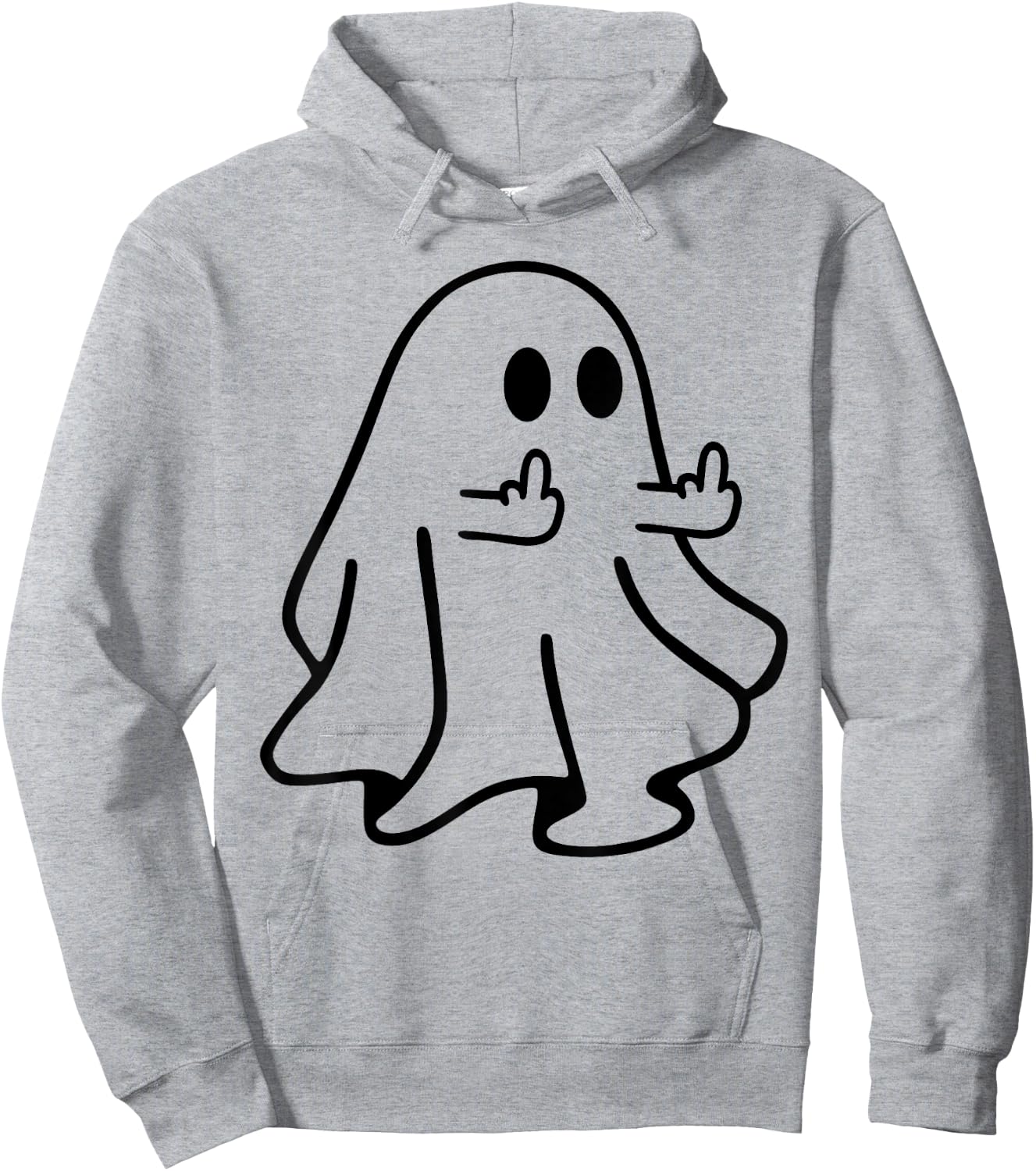 Boo Ghost Middle Finger Funny Halloween Costume Adult Joke Hoodie - Hoodie | Ash