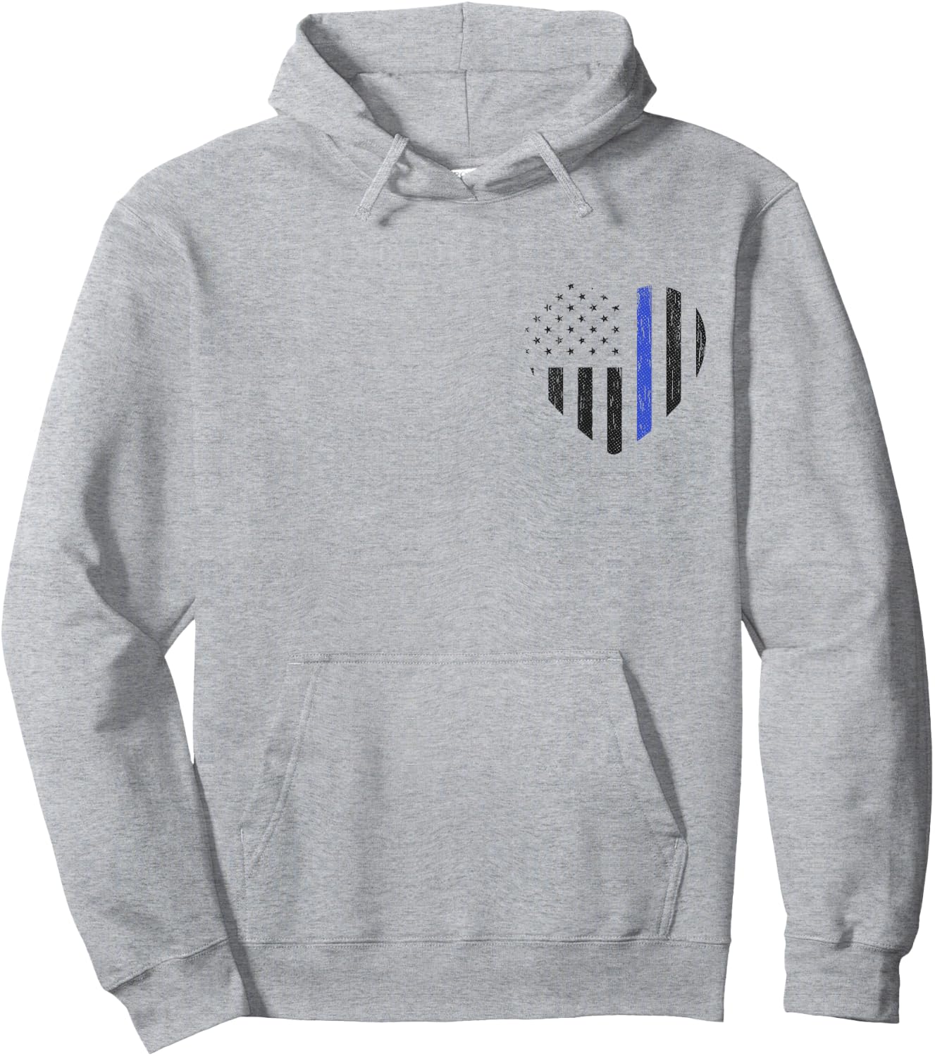 Thin Blue Line Heart Shirt Police Wife Girlfriend Mom Gift Hoodie - Hoodie | Ash