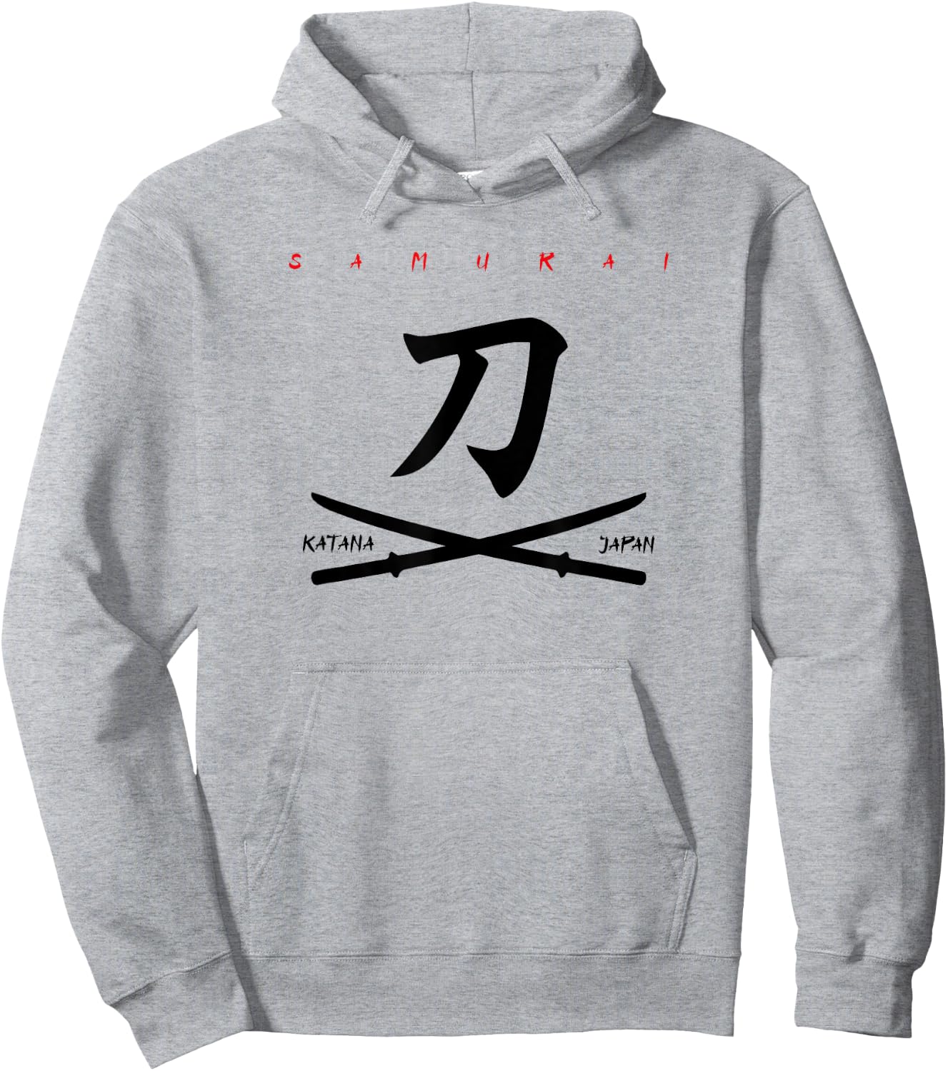 Katana Japanese Warrior Samurai Kanji Bushido Daito Shoto , Black, S Hoodie - Hoodie | Ash