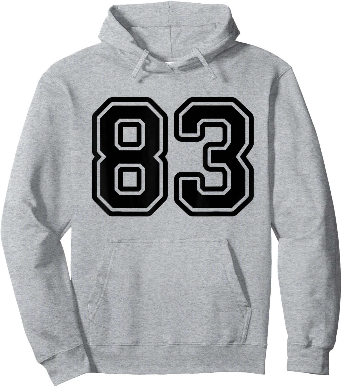 Number #83 Black Sports Team Varsity Number 83 Hoodie - Hoodie | Ash