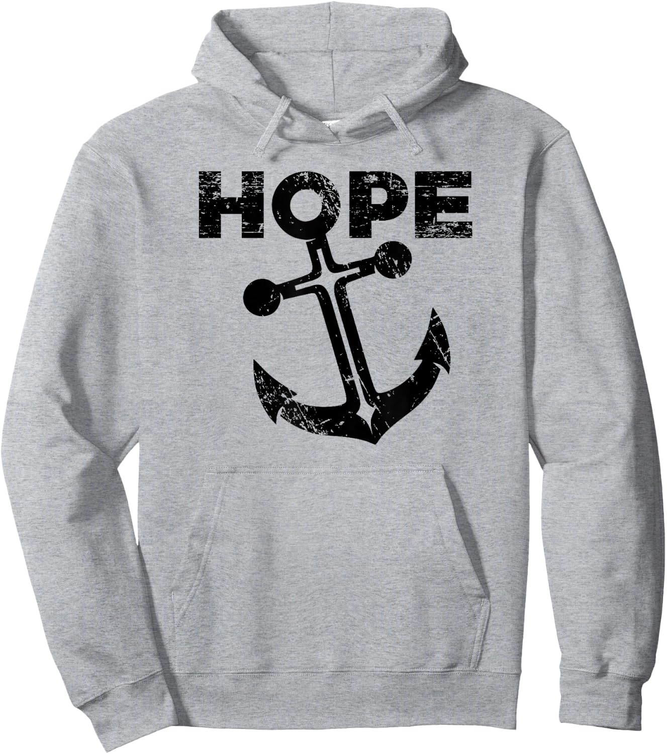 Hope Anchor - Christian Cross T Shirt Hoodie - Hoodie | Ash