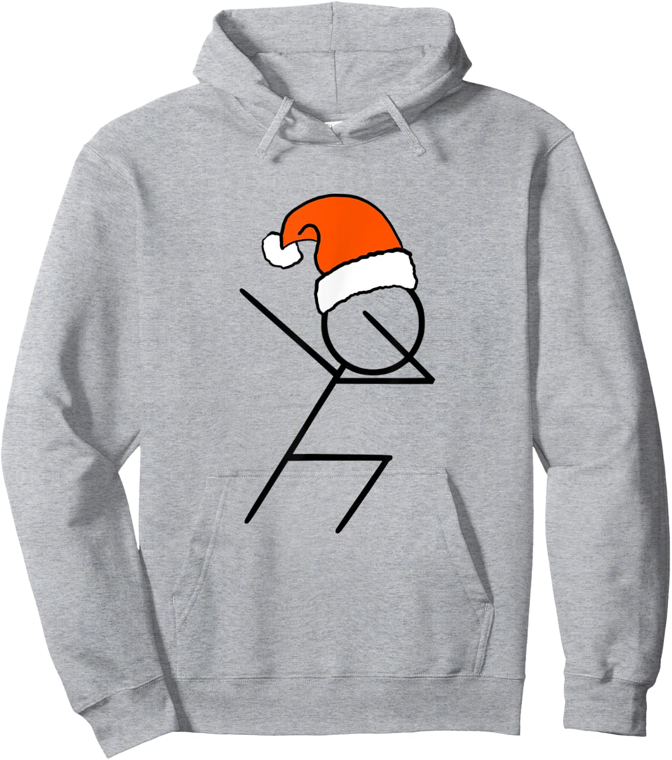 Dabbing Santa Funny Christmas Shirt Stick Figure Dab Dance Hoodie - Hoodie | Ash