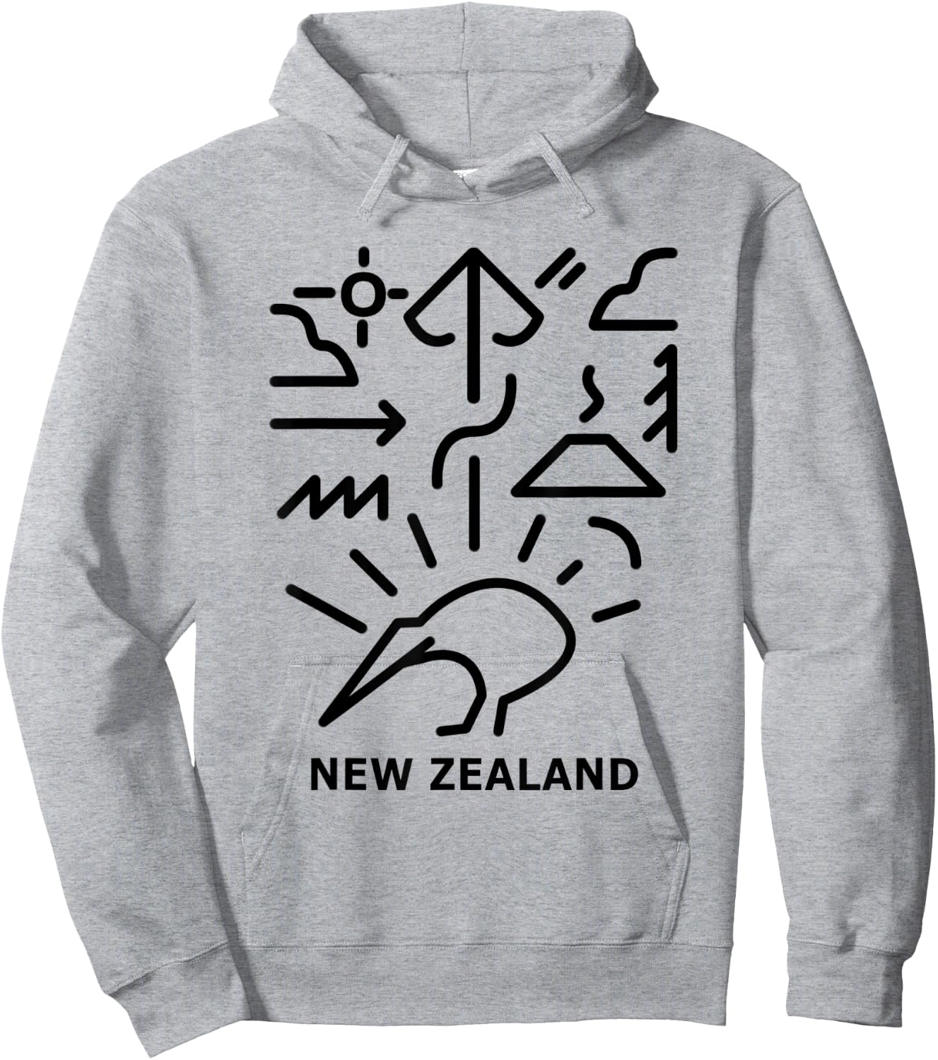 Minimalism New Zealand Kiwi Trendy Modern Maori Designs Hoodie - Hoodie | Ash