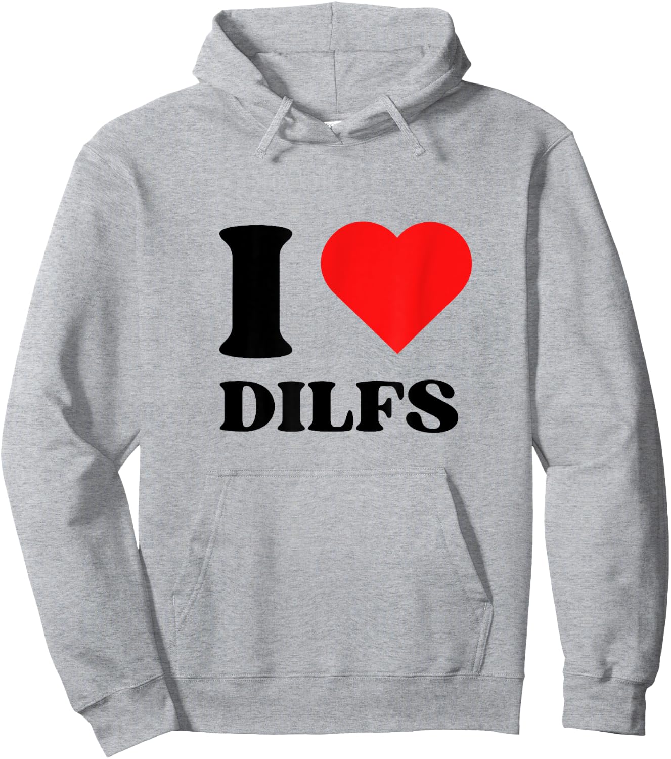 I Love Dilfs I Heart Dilfs Y2k Aesthetic Red Heart , white, S Hoodie - Hoodie | Ash