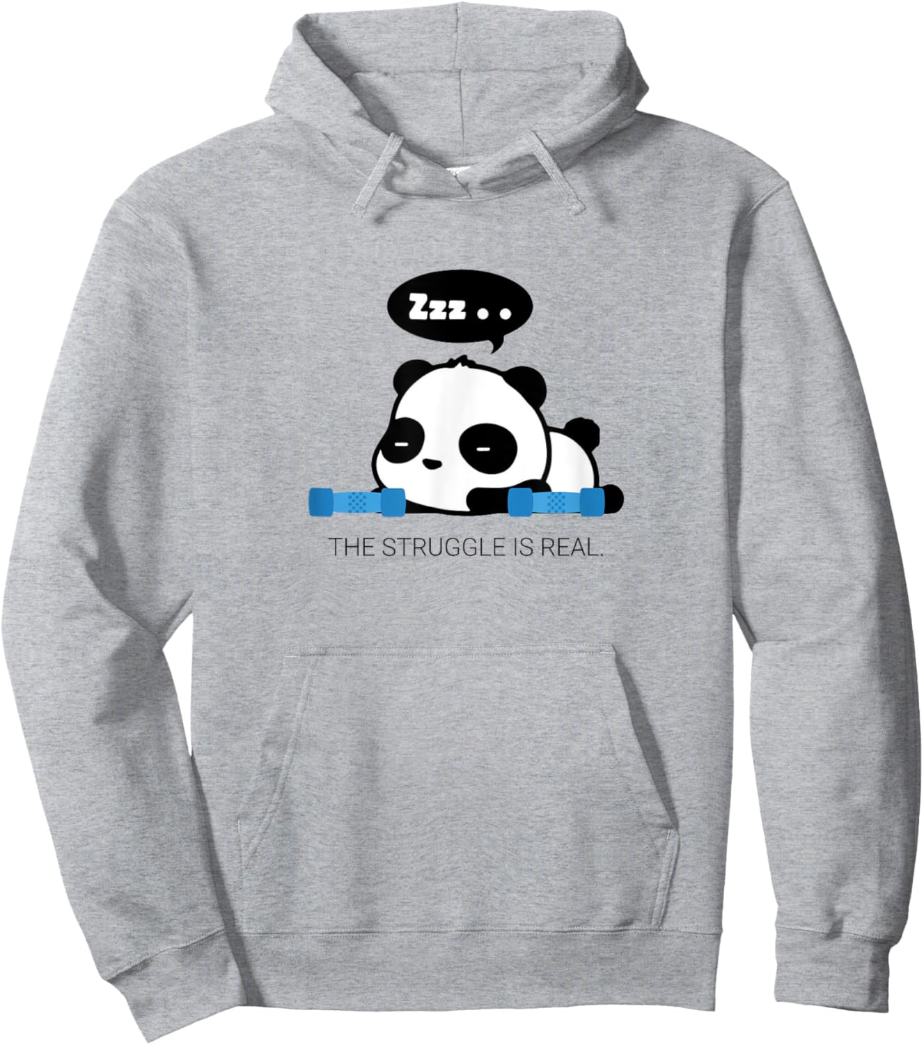 Funny Cute The Struggle Is Real Panda Work Out T Shirt Gift Hoodie - Hoodie | Ash