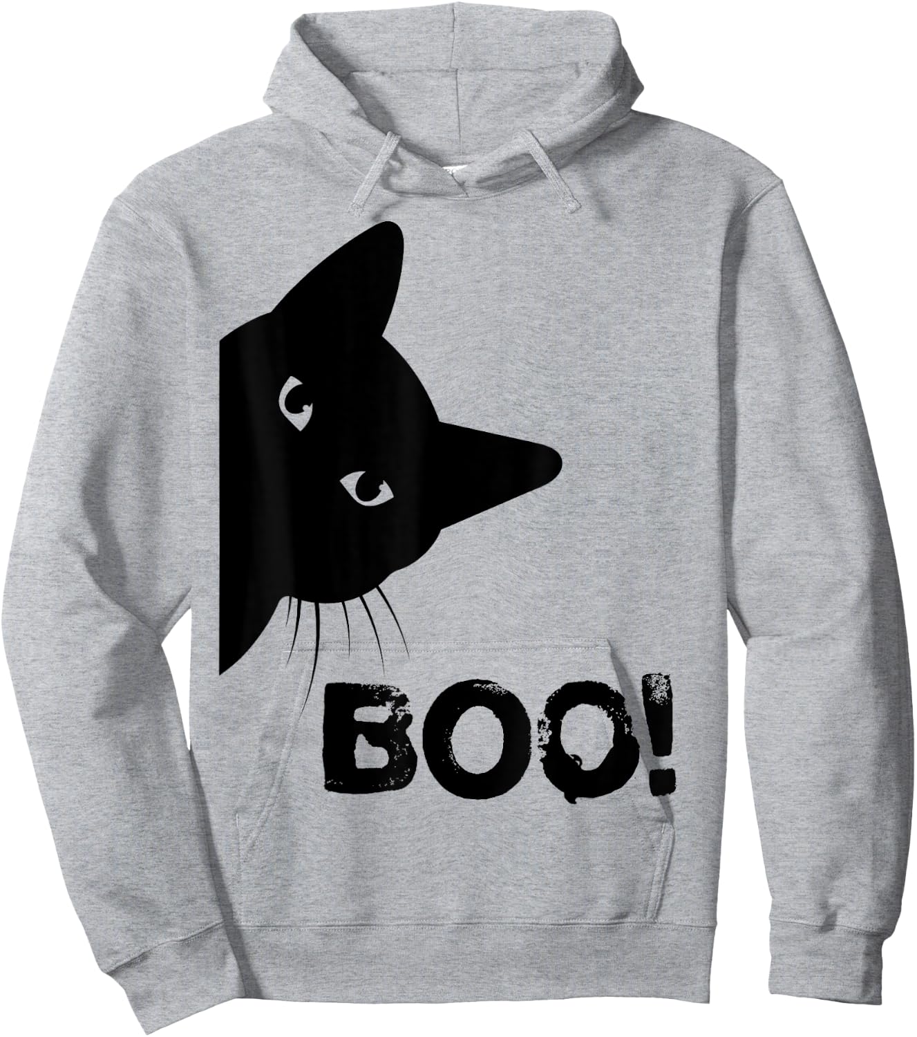 Boo! | Funny Hiding Peekaboo Scary Halloween Cat Hoodie - Hoodie | Ash