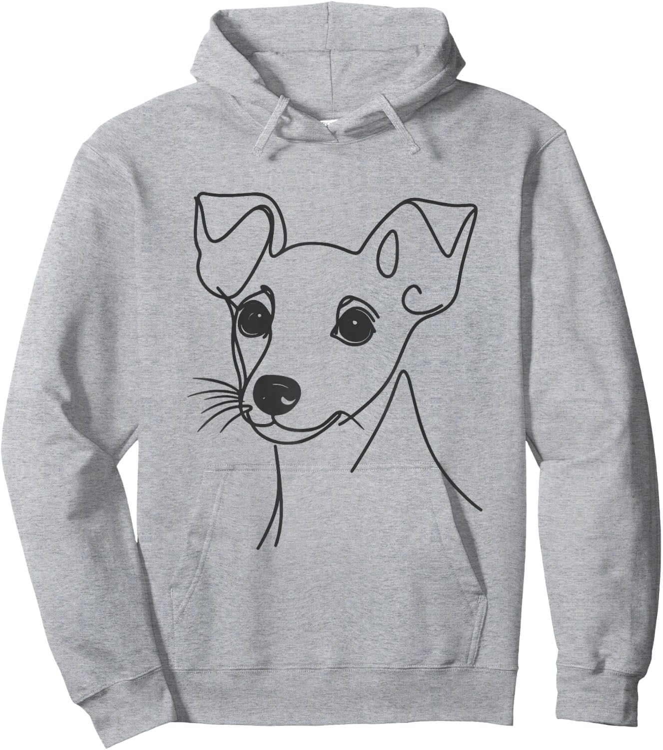 Line Art Dad Mom Dog - Rat Terrier Hoodie - Hoodie | Ash