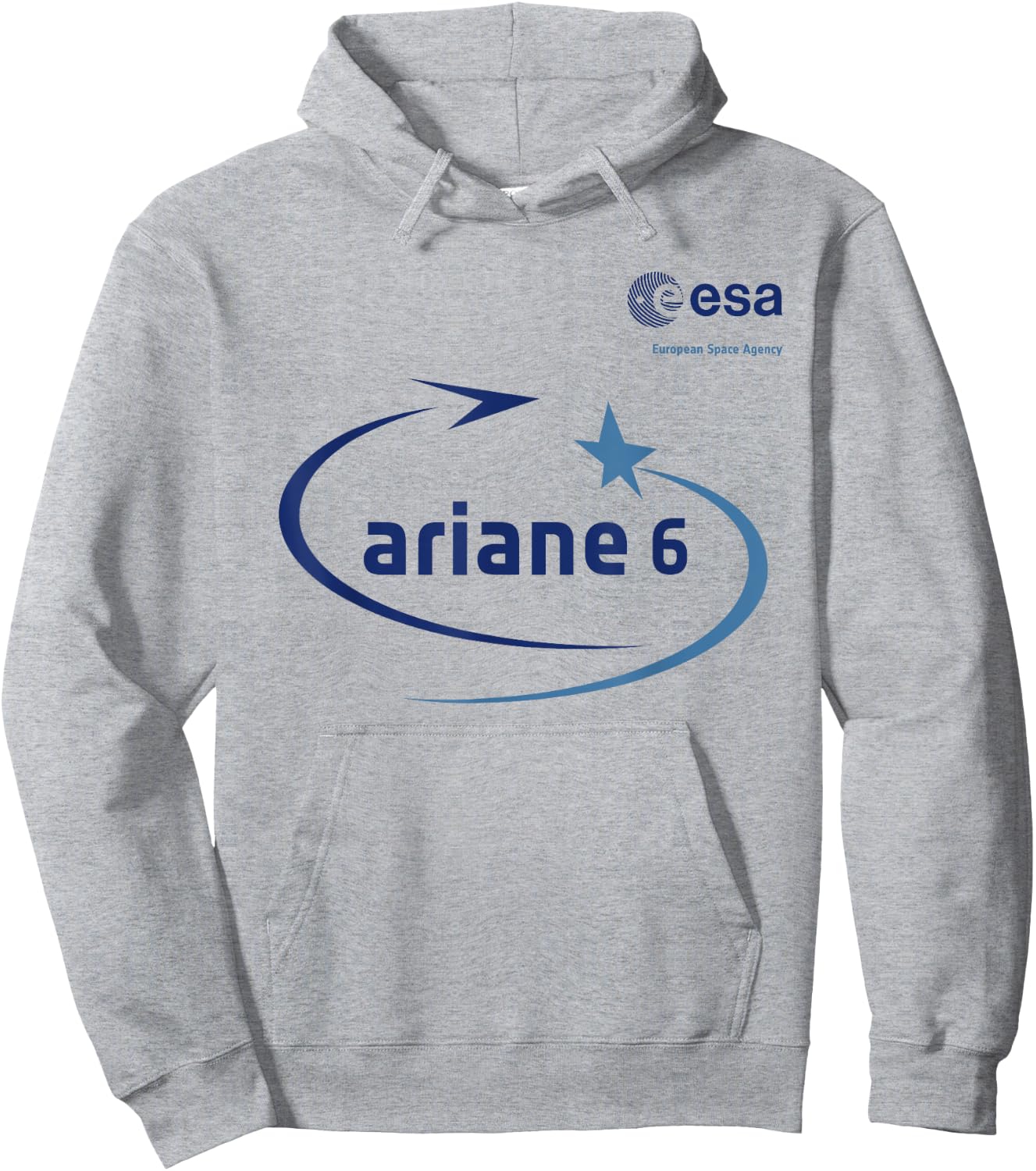 ESA European Space Agency Mission Ariane 6 Logo , white, S Hoodie - Hoodie | Ash