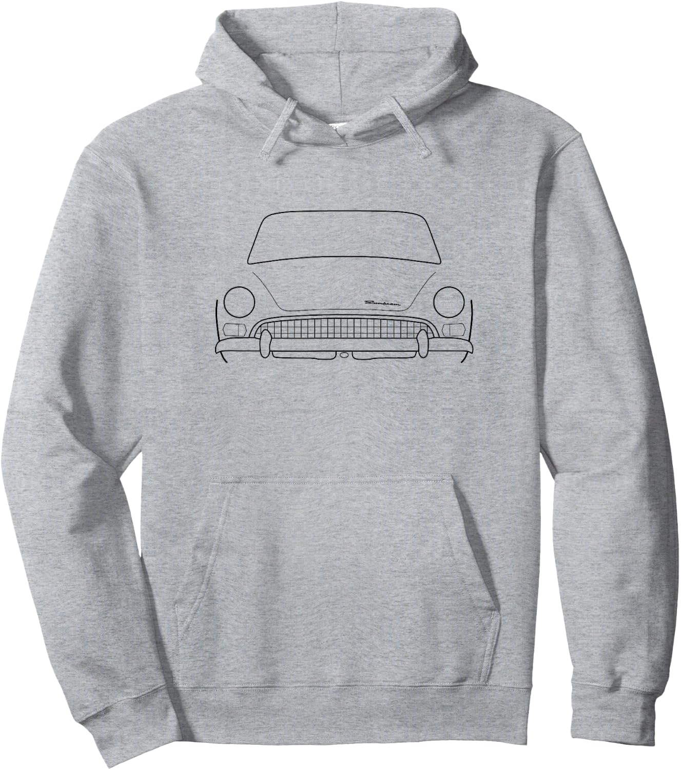 Sunbeam Tiger Mk II 1960s classic car black outline graphic Hoodie - Hoodie | Ash