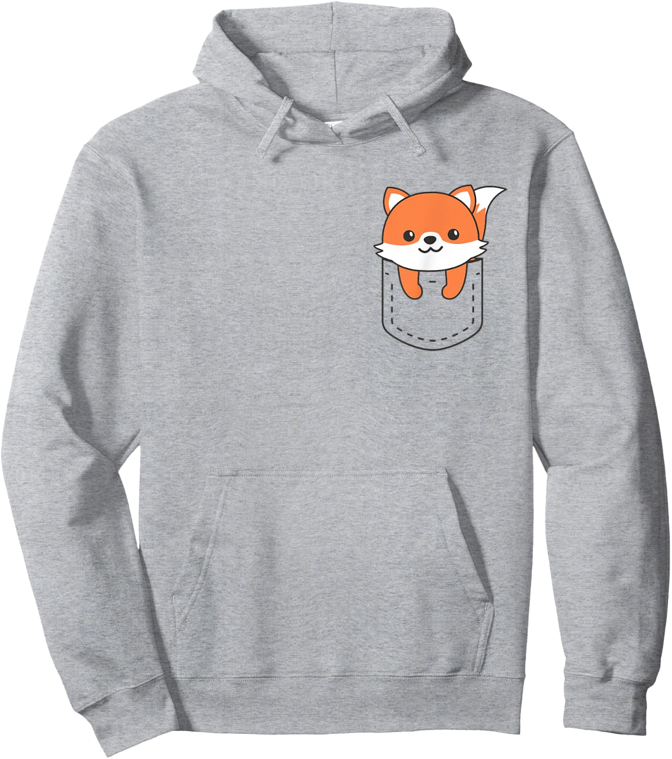 Fox In Pocket Funny Cows In Breast Pocket Cute Fox Hoodie - Hoodie | Ash