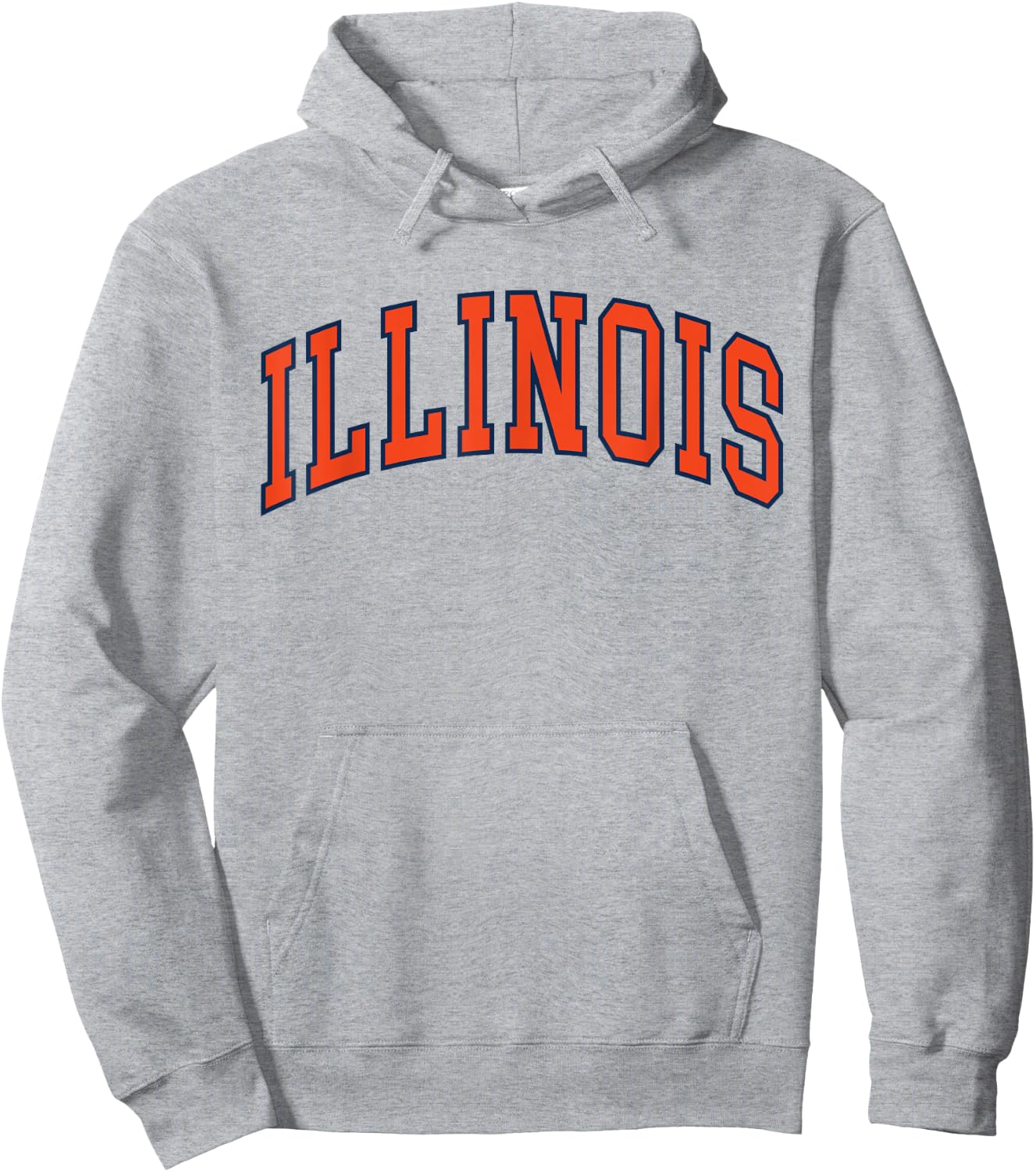 Retro Illinois Orange Vintage Illinois Blue Throwback IL Hoodie - Hoodie | Ash