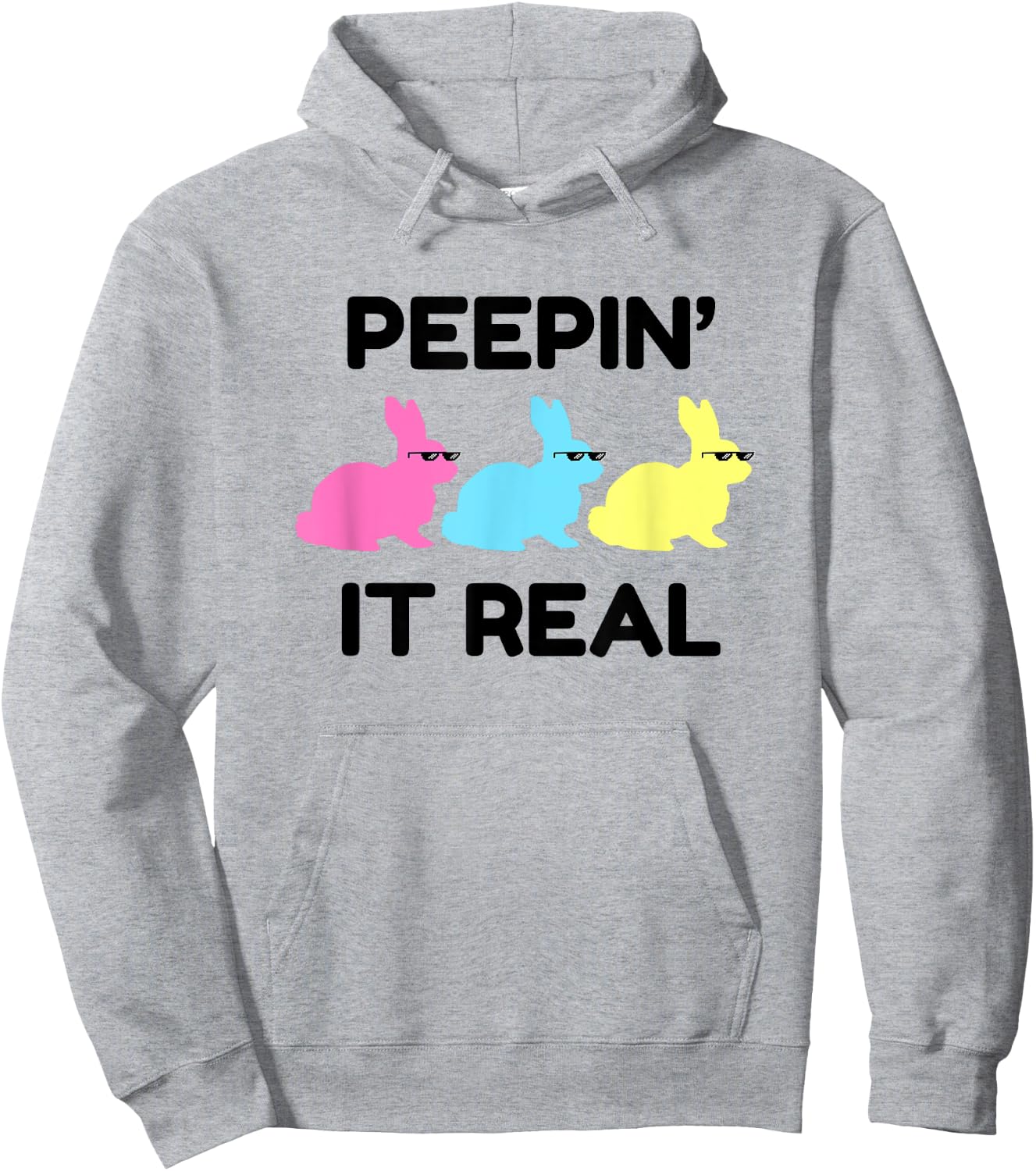 Peepin' It Real Happy Easter Bunnies Lover Friends Matching Hoodie - Hoodie | Ash