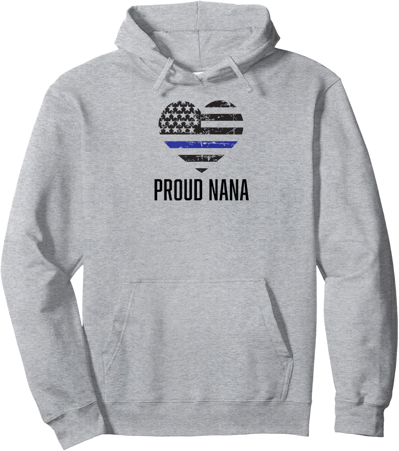 Proud Nana Thin Blue Line cop police officer grandma Hoodie - Hoodie | Ash
