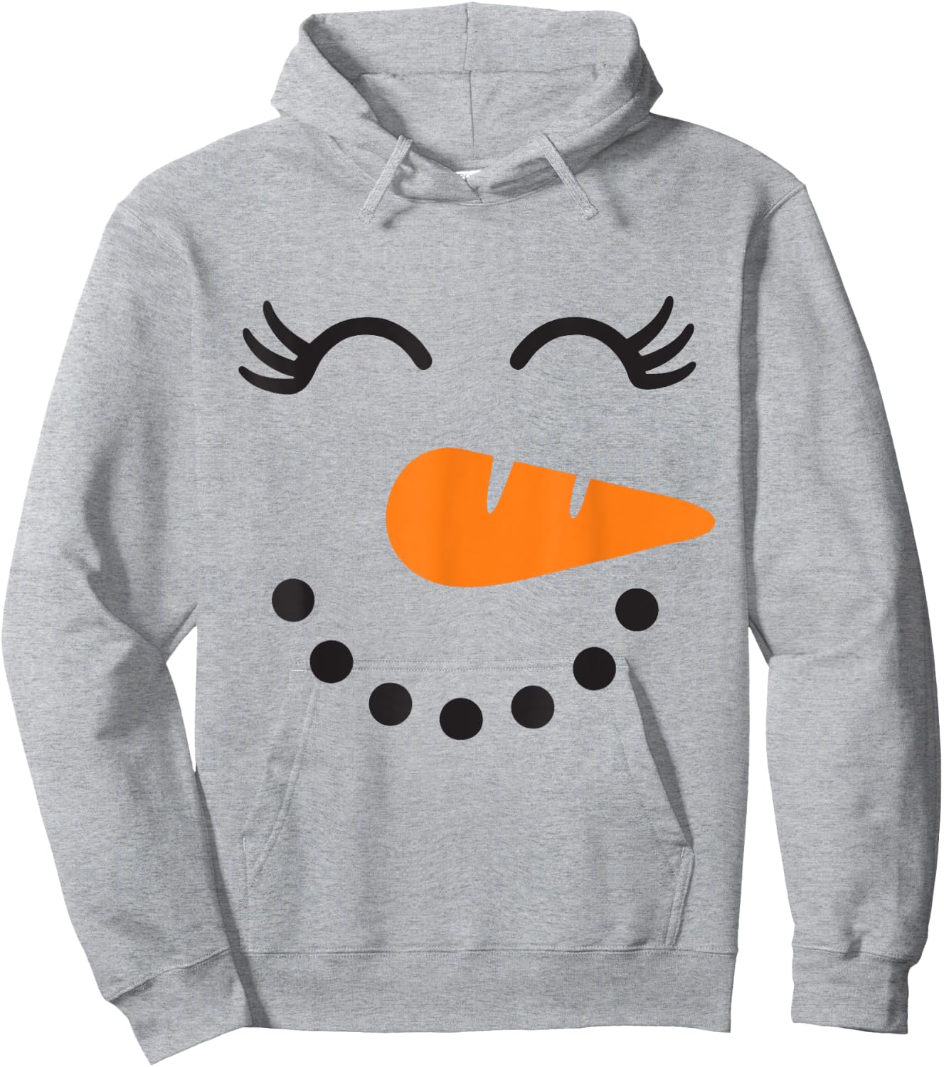 Eyelashes Christmas Outfit Snowman Face Costume Girls Hoodie - Hoodie | Ash