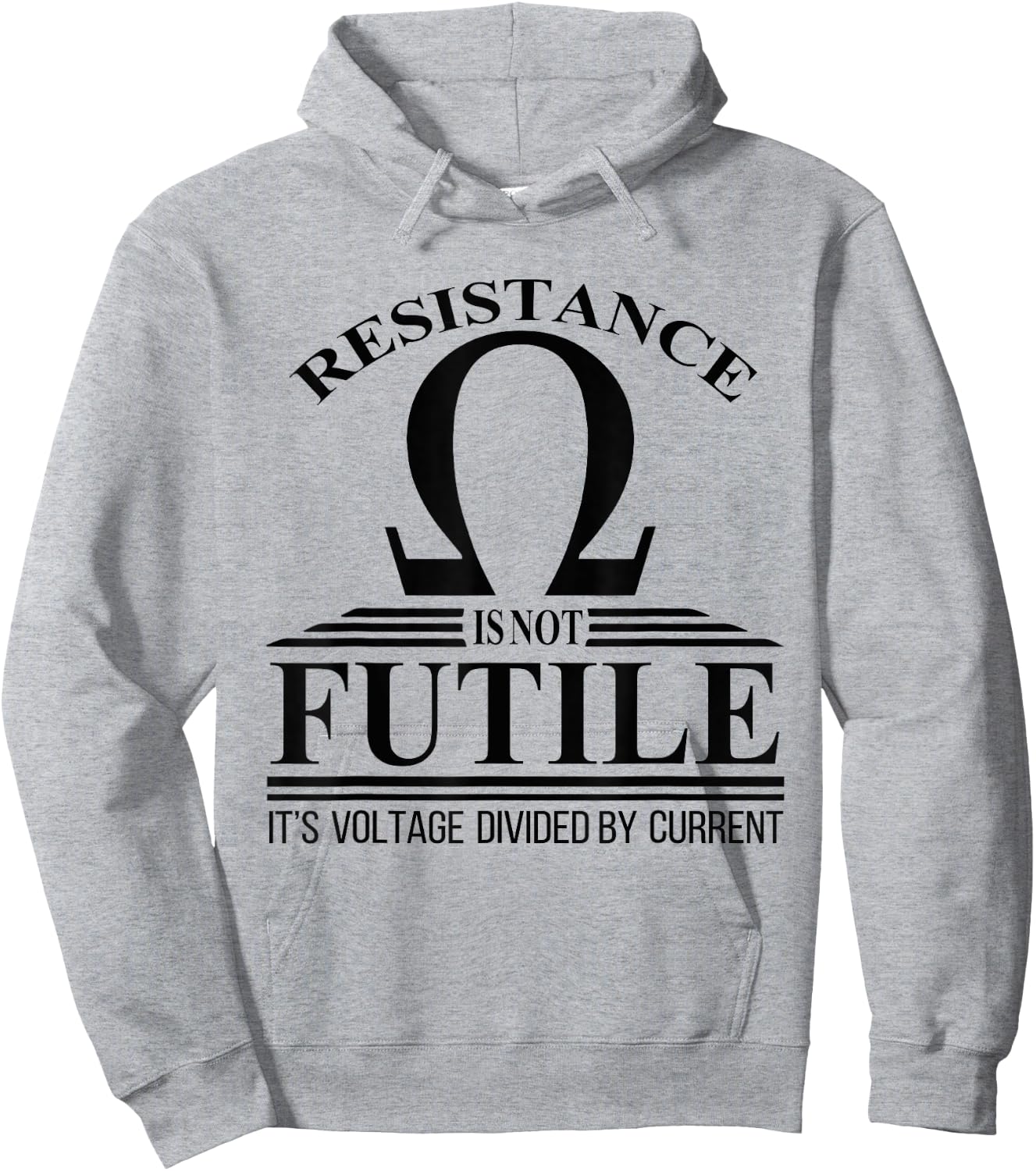 Funny Electrician Shirts & Gifts Electrician Resistance Is Not Futile Voltage Current Hoodie - Hoodie | Ash