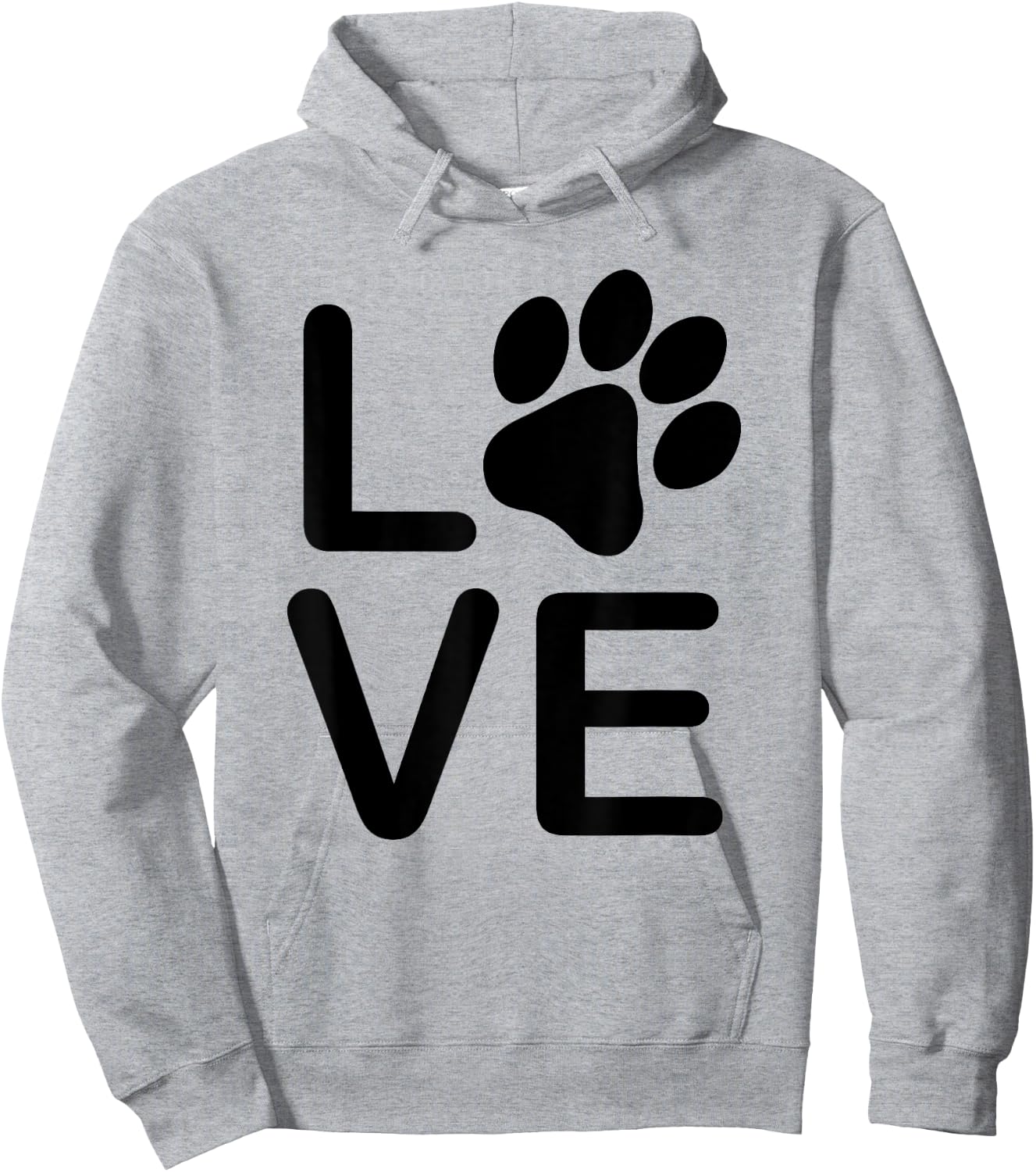I Love My Dog - Girls Guys Paw Print . Hoodie - Hoodie | Ash