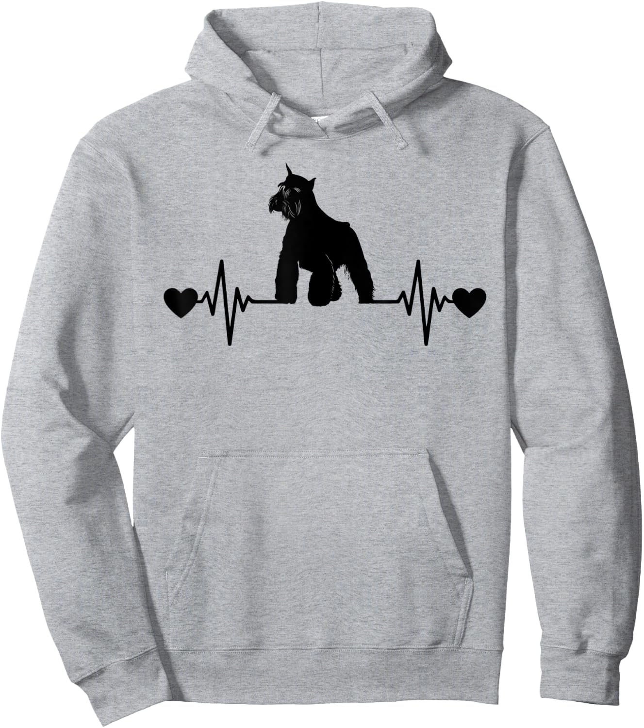 Funny Dog Lover Men Women Heartbeat Miniature Schnauzer Dog Hoodie - Hoodie | Ash