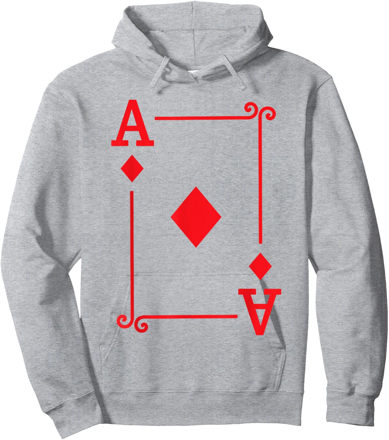 Playing Cards - Matching Diamonds Card Suits - Ace Card Hoodie - Hoodie | Ash