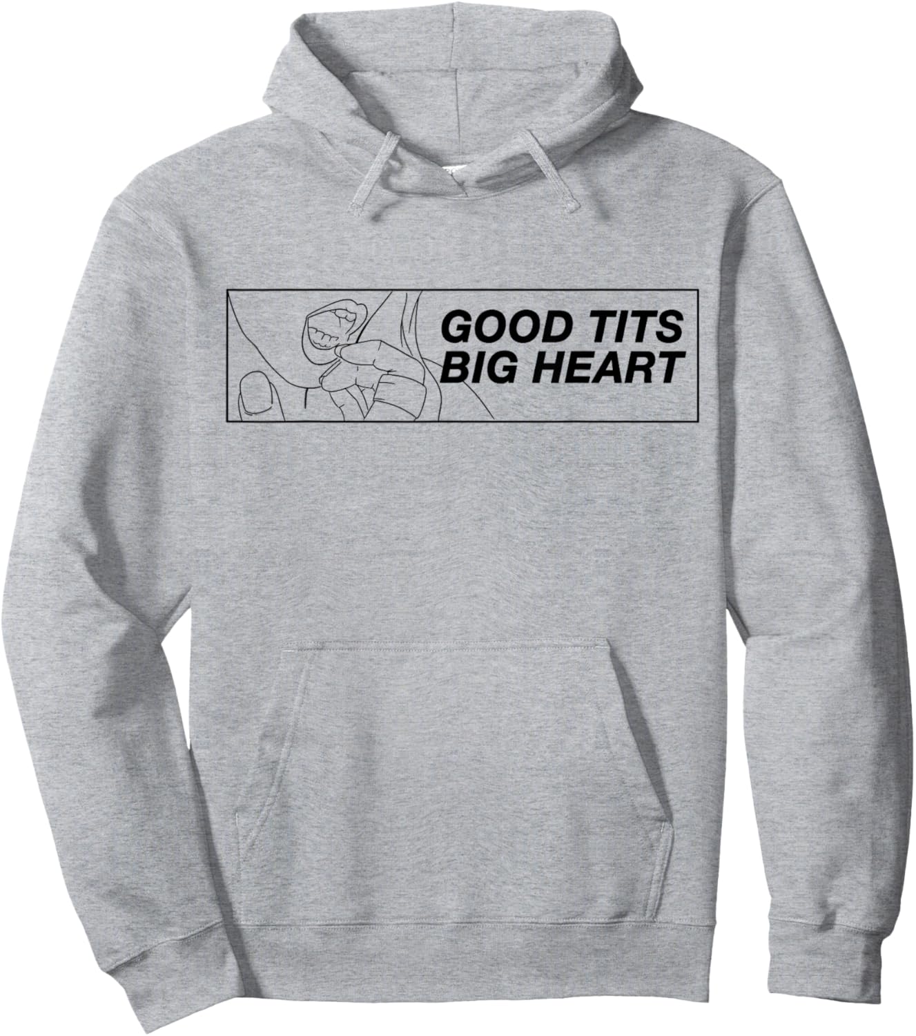 Good Tits Big Heart Funny Humor Sarcastic For Music Festival Hoodie - Hoodie | Ash
