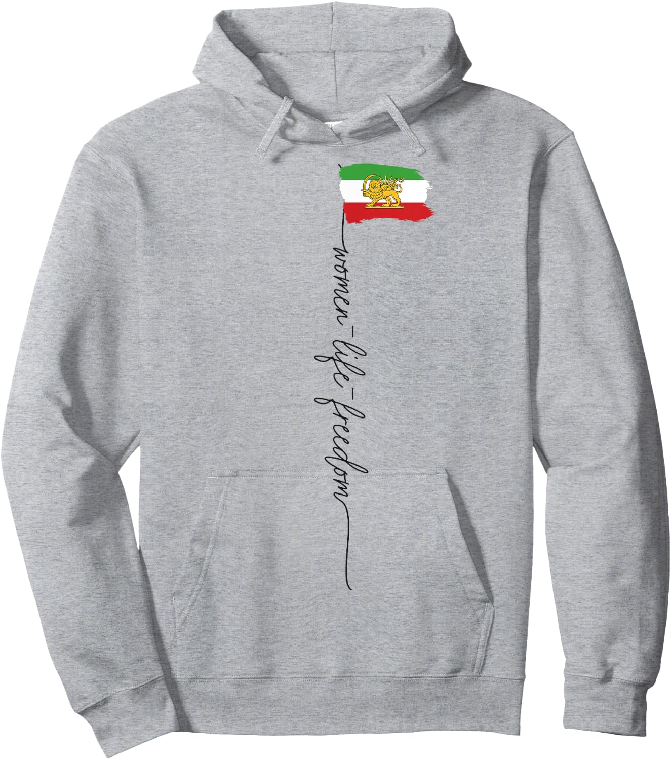 Iranische Löwen Sonne Flagge, iranische Flagge, Unterstützung Frauen des Iran Hoodie - Hoodie | Ash