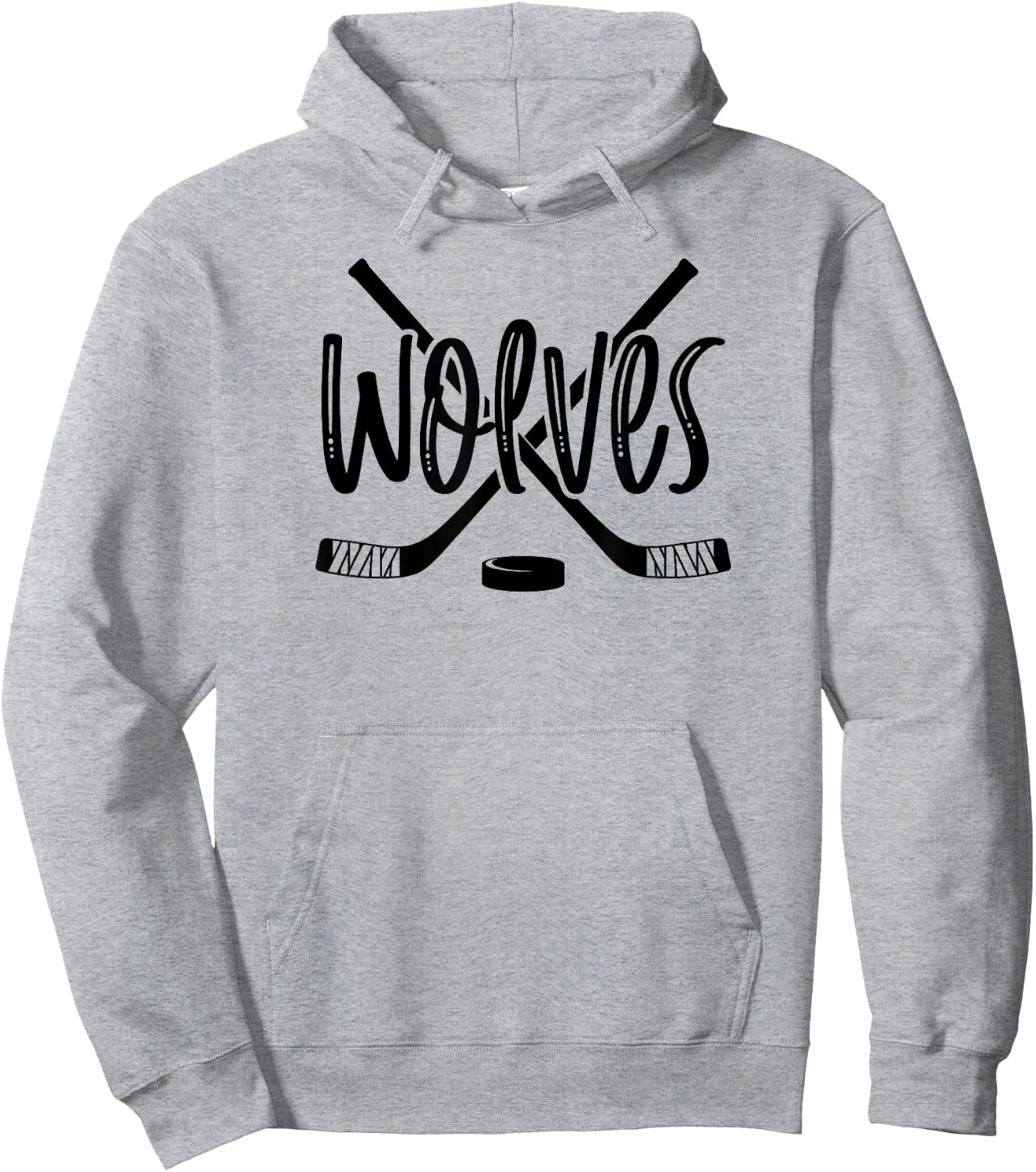 Wolves Hockey Team Mascot School Spirit Game Night Hoodie - Hoodie | Ash