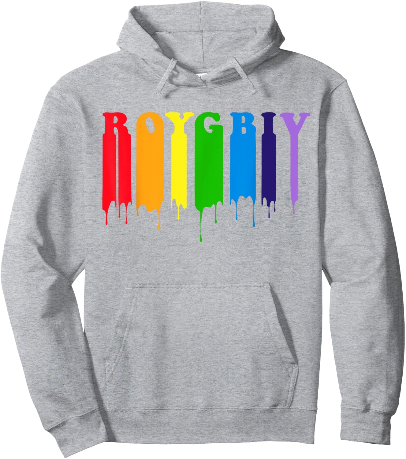 Cute ROYGBIV Rainbow With Dripping Paint T Shirt Hoodie - Hoodie | Ash