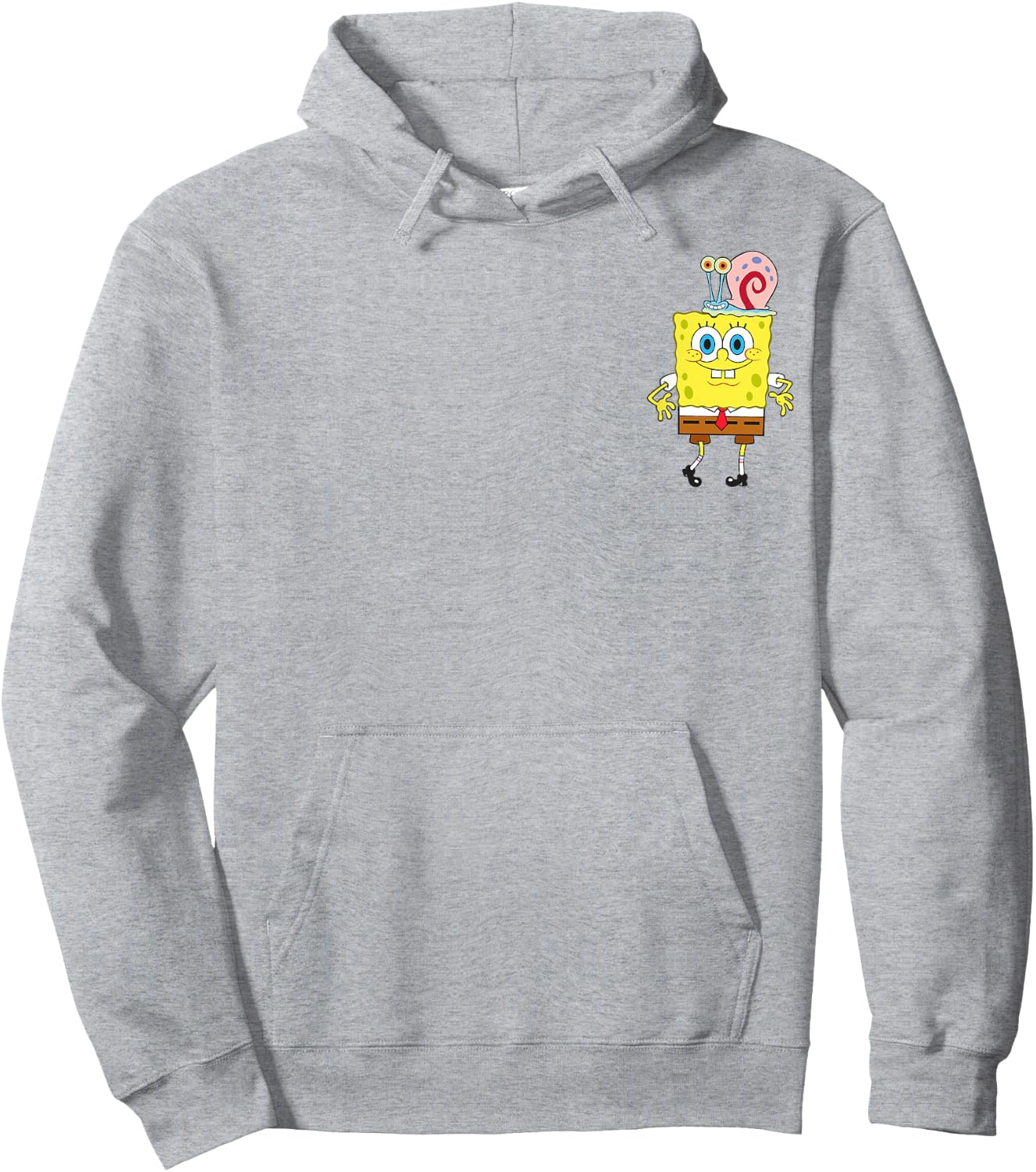 SpongeBob SquarePants & Gary The Snail Small Pocket Logo Hoodie - Hoodie | Ash