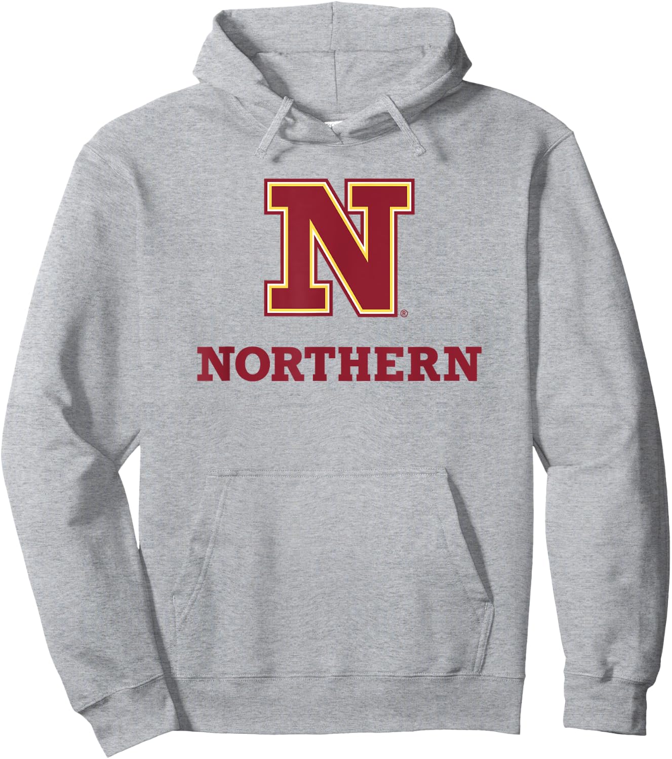 Northern State University Wolves Stacked N Logo Hoodie - Hoodie | Ash