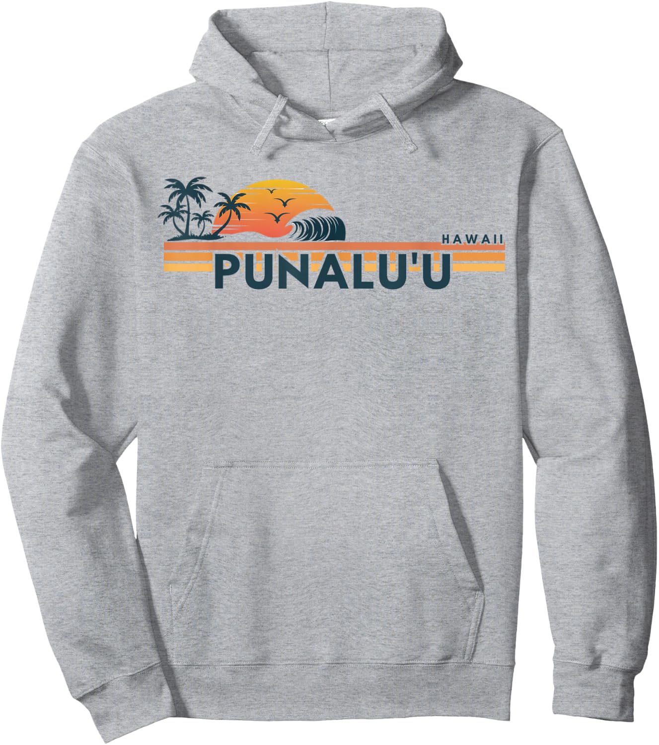 Punalu'u Beach Hawaii Men Women Retro Beach Summer Hoodie - Hoodie | Ash