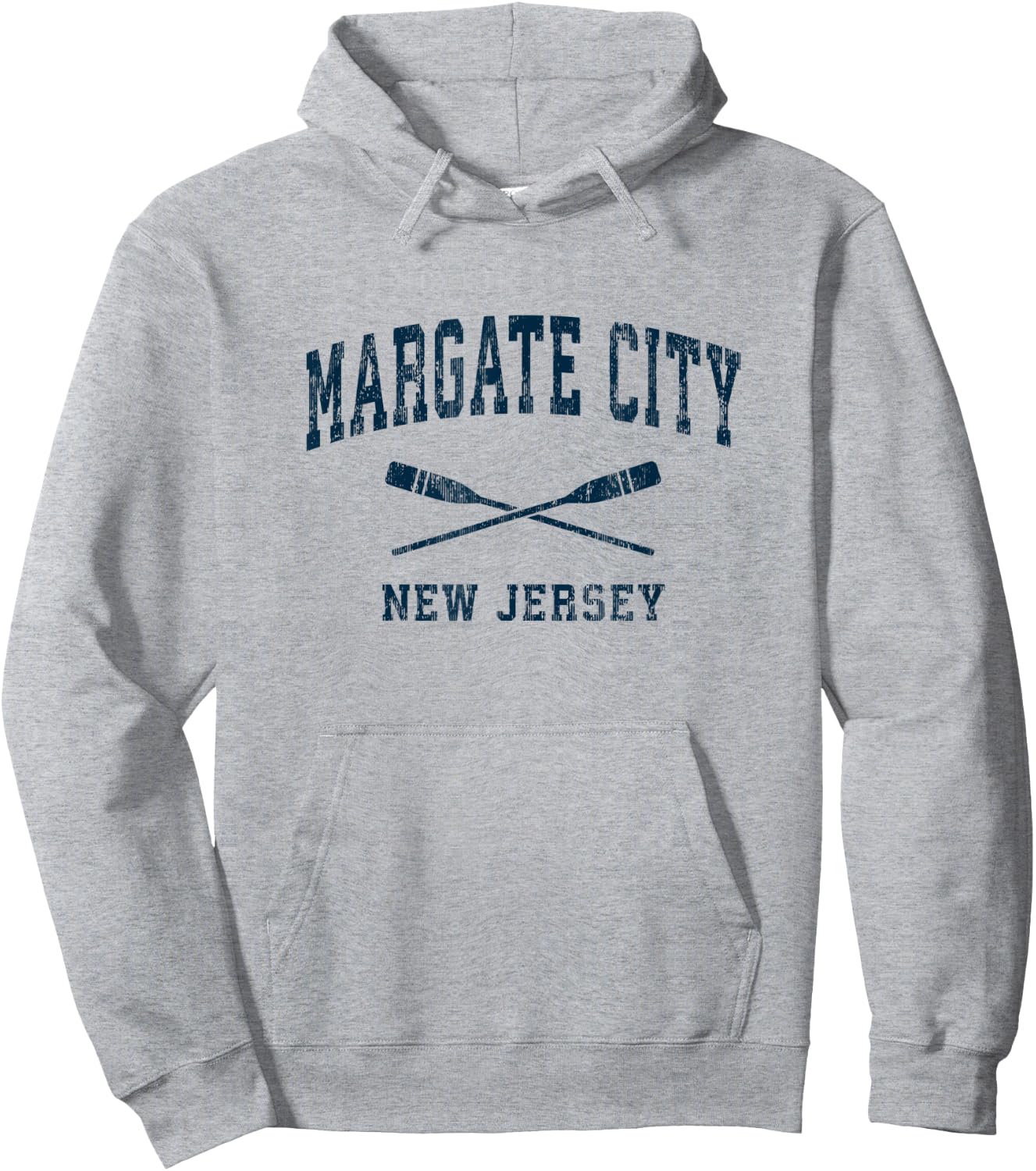 Margate City New Jersey Vintage Nautical Paddles Sports Oars Hoodie - Hoodie | Ash