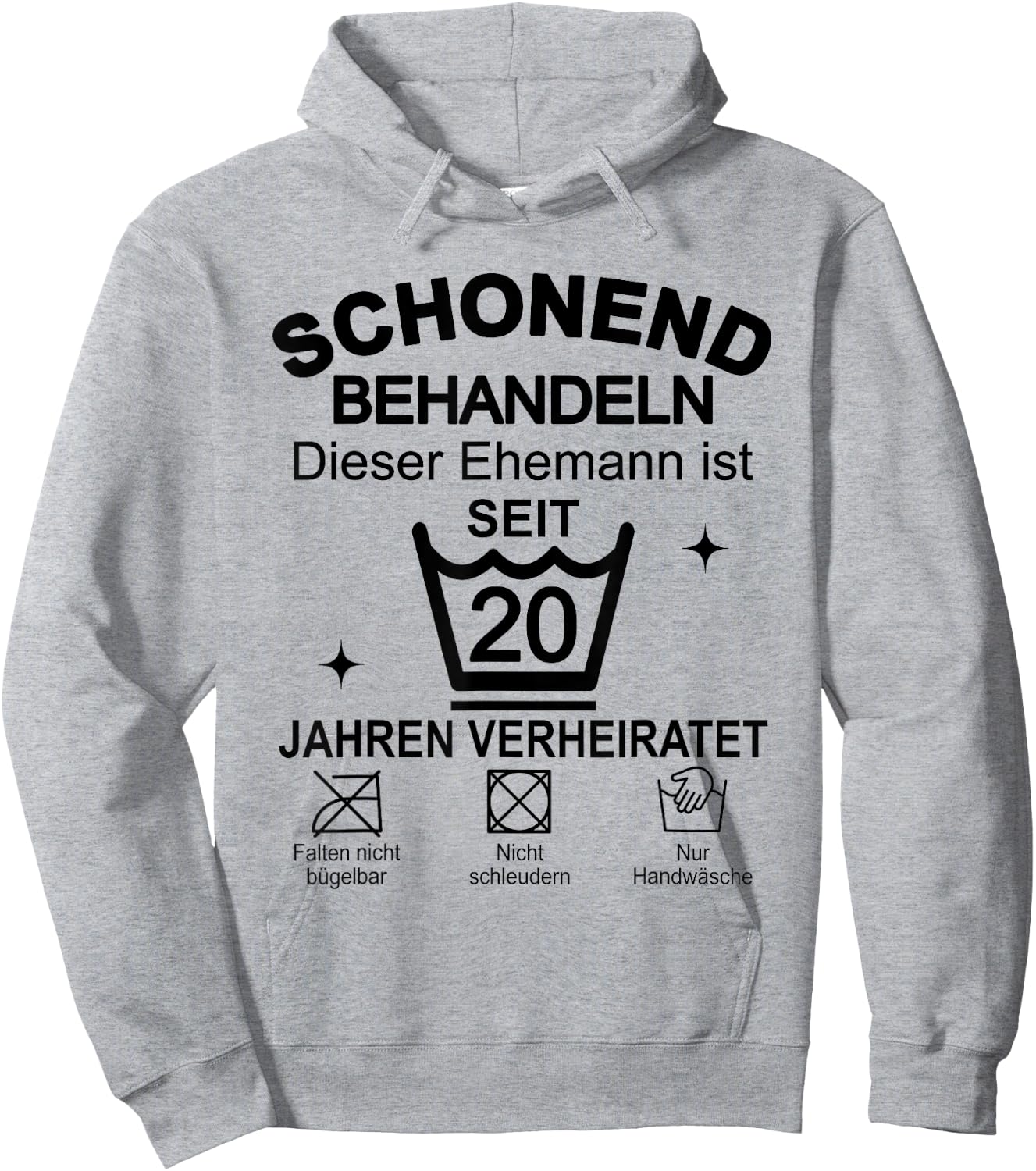 Porzellanhochzeit 20. Hochzeitstag 20 Jahre Ehemann Hoodie - Hoodie | Ash