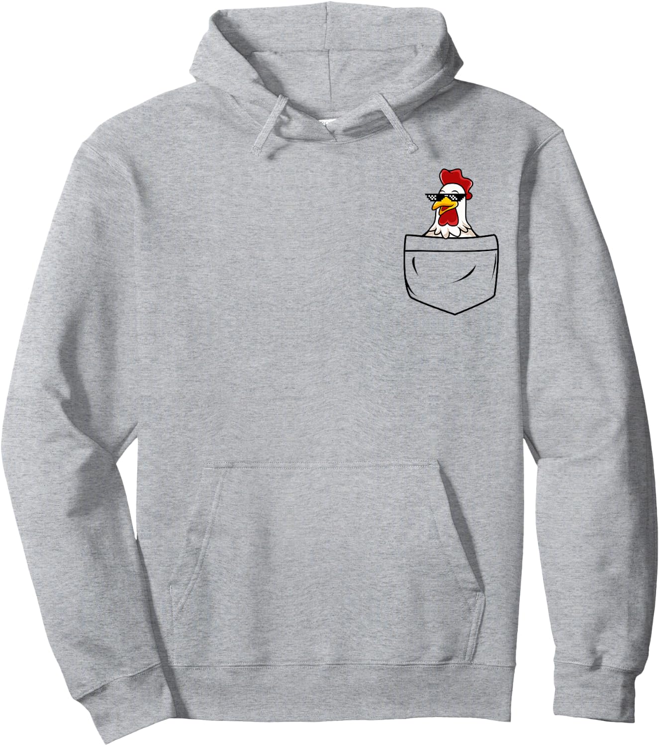 Coole Huhn Henne Hahn in Tasche mit Meme Sonnenbrille Hoodie - Hoodie | Ash
