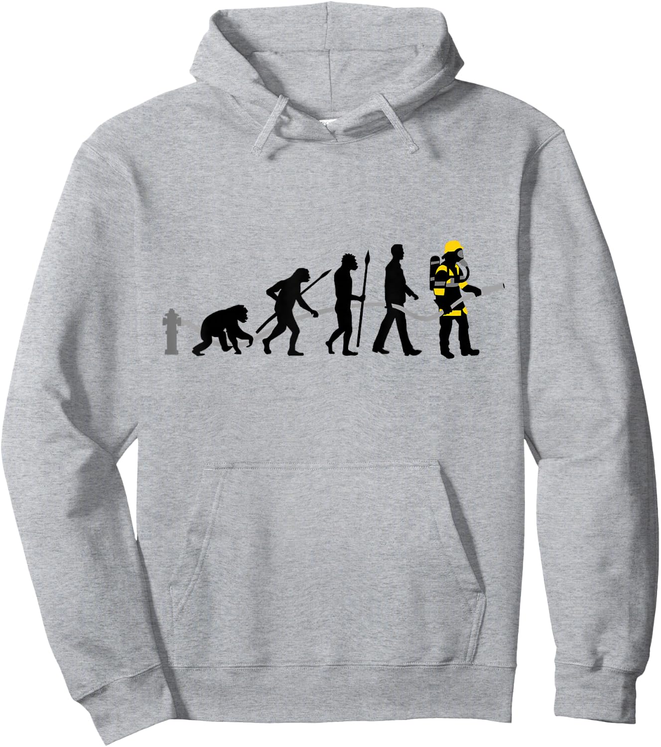 Feuerwehr Feuerwehrmann Evolution Cool Vintage Retro Hoodie - Hoodie | Ash