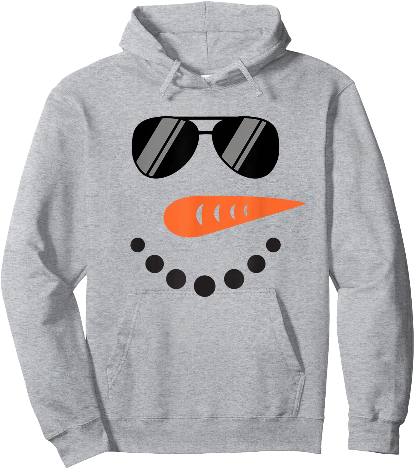 Cool Snowman Face with Sunglasses Children's Snowman , White Hoodie - Hoodie | Ash