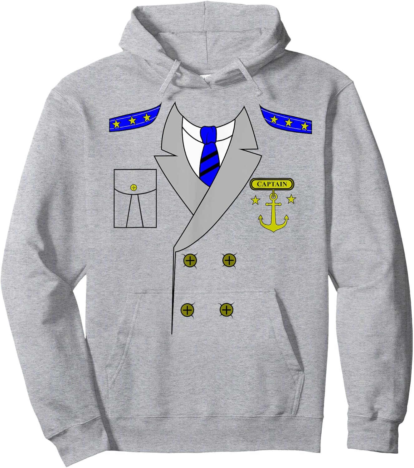 Boat Captain Uniform Costume | Halloween Shirt Hoodie - Hoodie | Ash