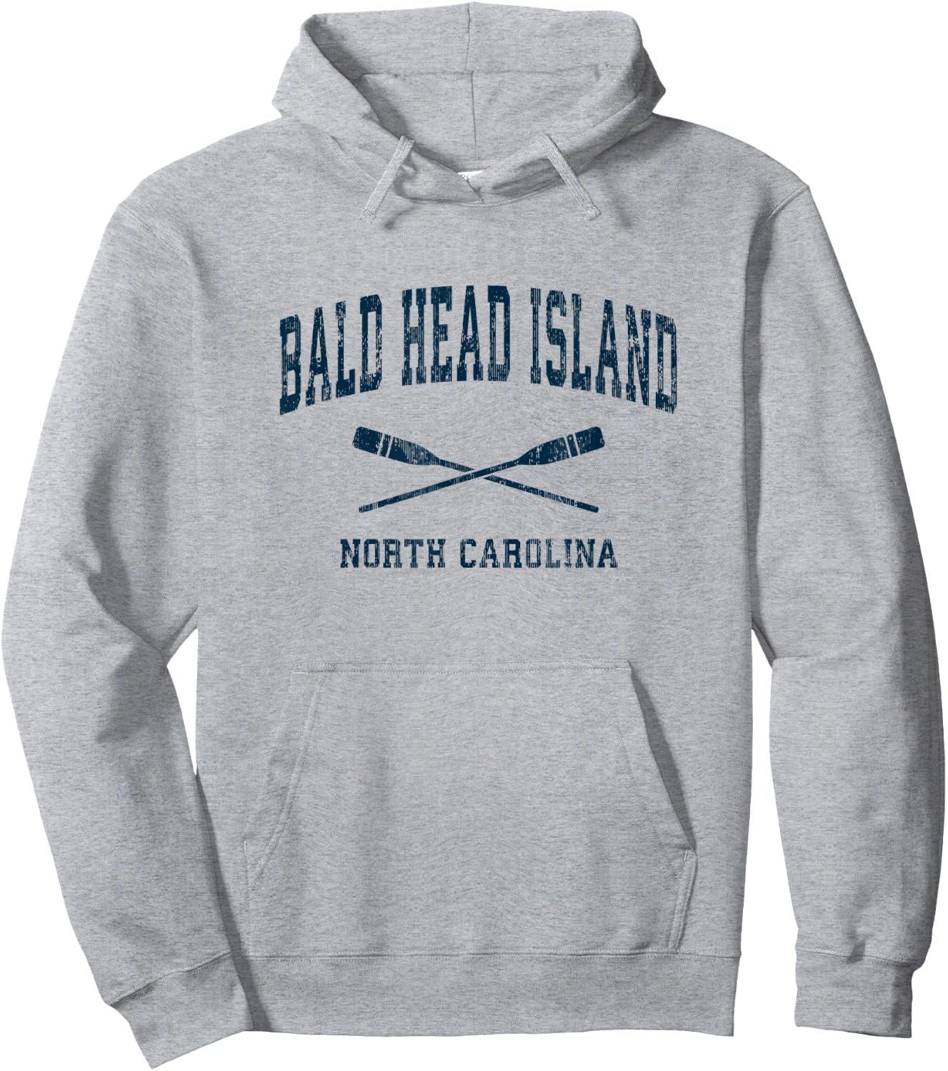 Bald Head Island North Carolina Vintage Nautical Paddles Spo Hoodie - Hoodie | Ash