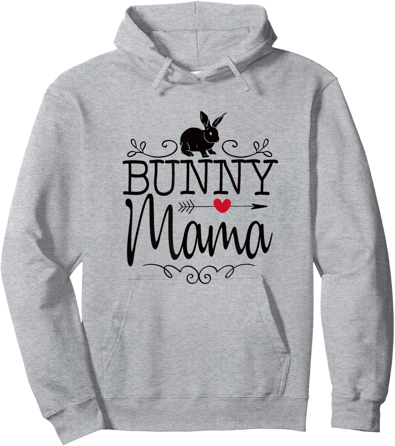 Bunny Mama Rabbit Mom Graphic and Girls Hoodie - Hoodie | Ash