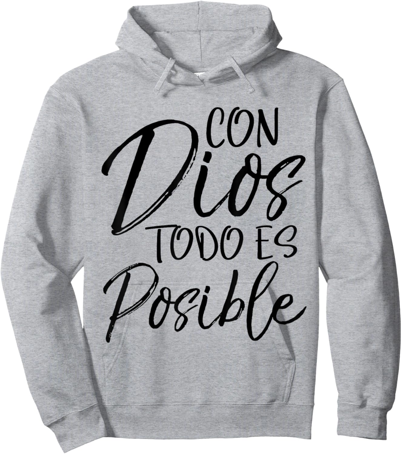 Con Dios Todo es Posible Shirt Spanish Espanol Christian Hoodie - Hoodie | Ash