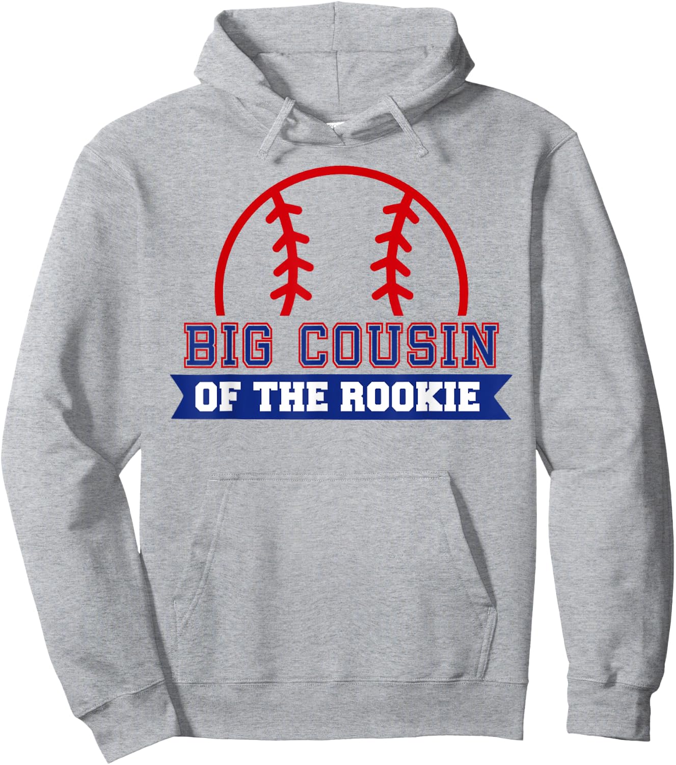 Big Cousin of Rookie 1st Birthday Baseball Theme Matching Hoodie - Hoodie | Ash