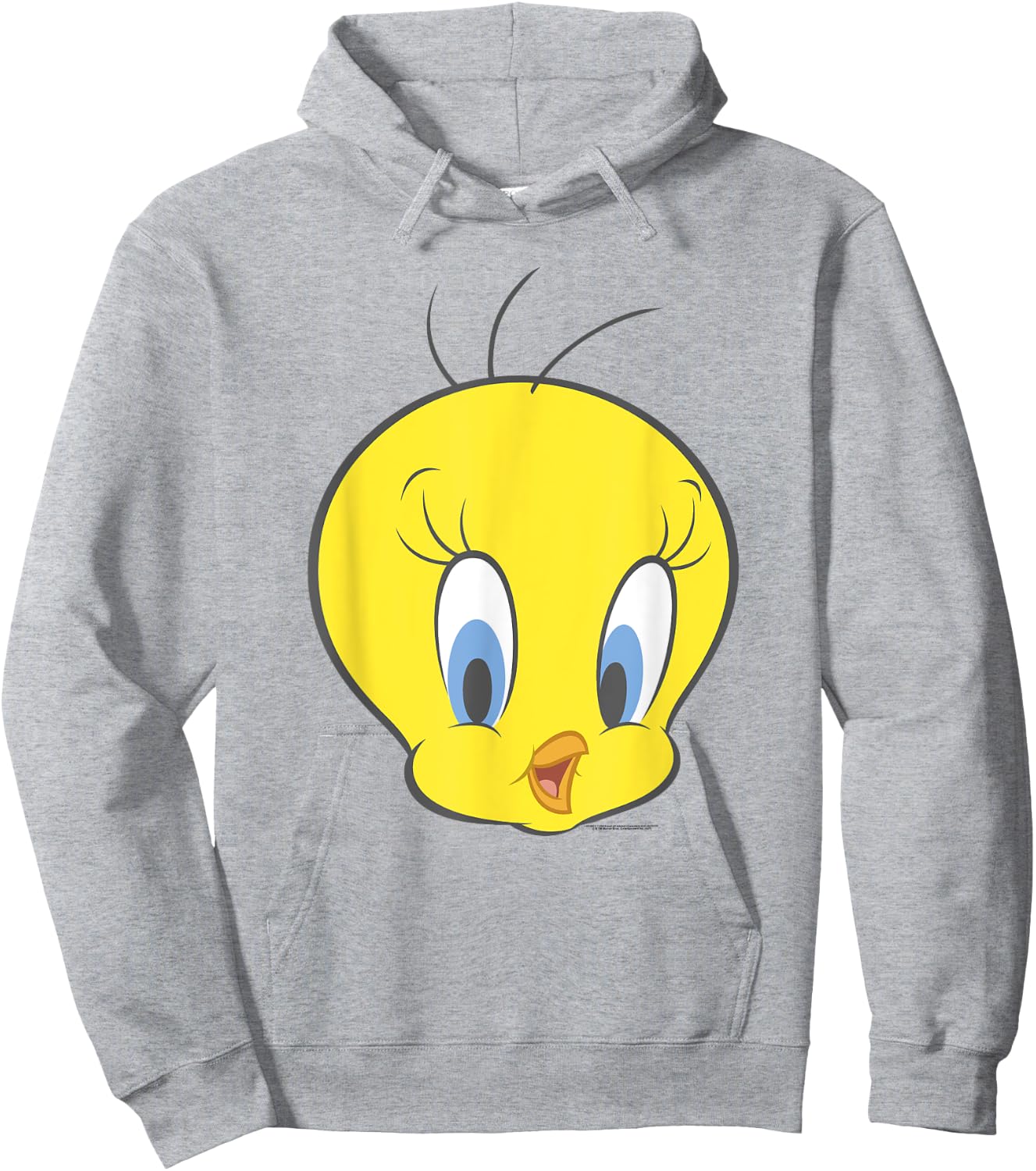 Looney Tunes Tweety Bird Big Face Smile Hoodie - Hoodie | Ash