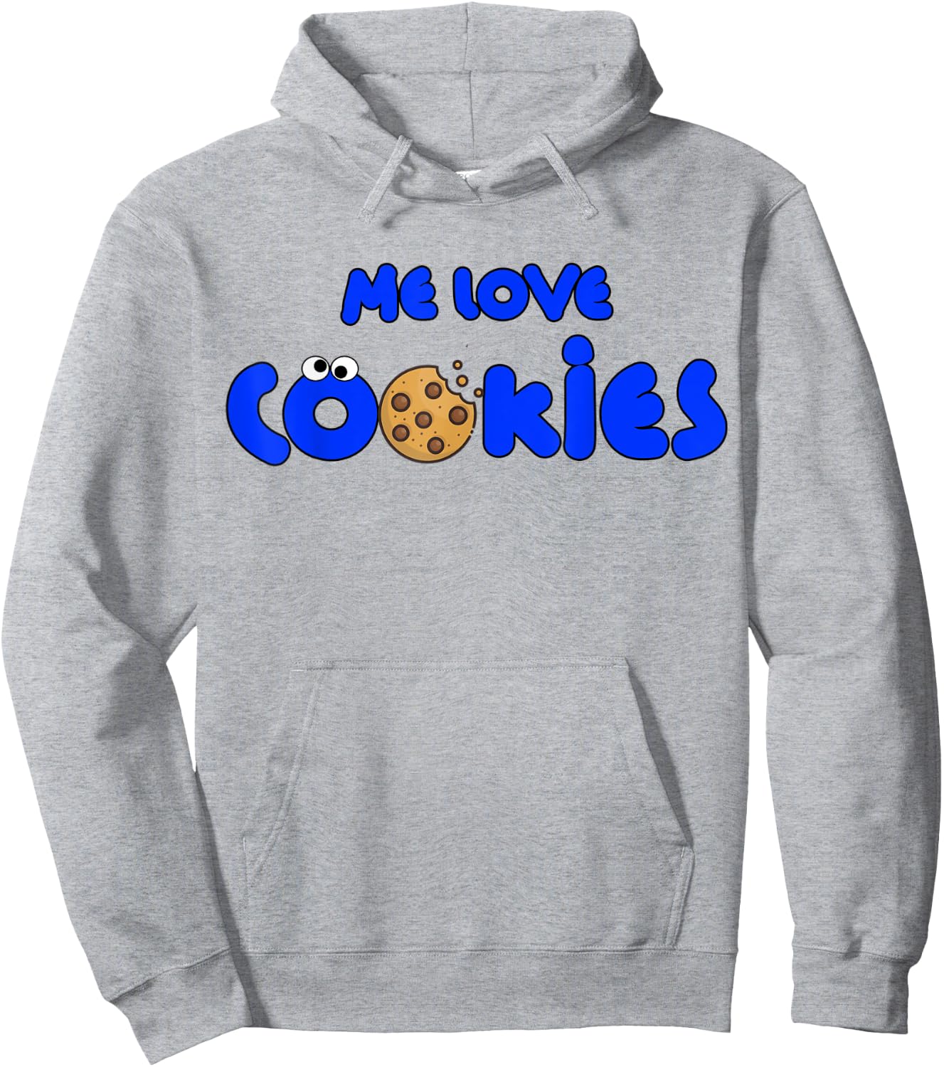 Me Love Cookies Childhood Throwback Blue Cartoon Cute Funny Hoodie - Hoodie | Ash