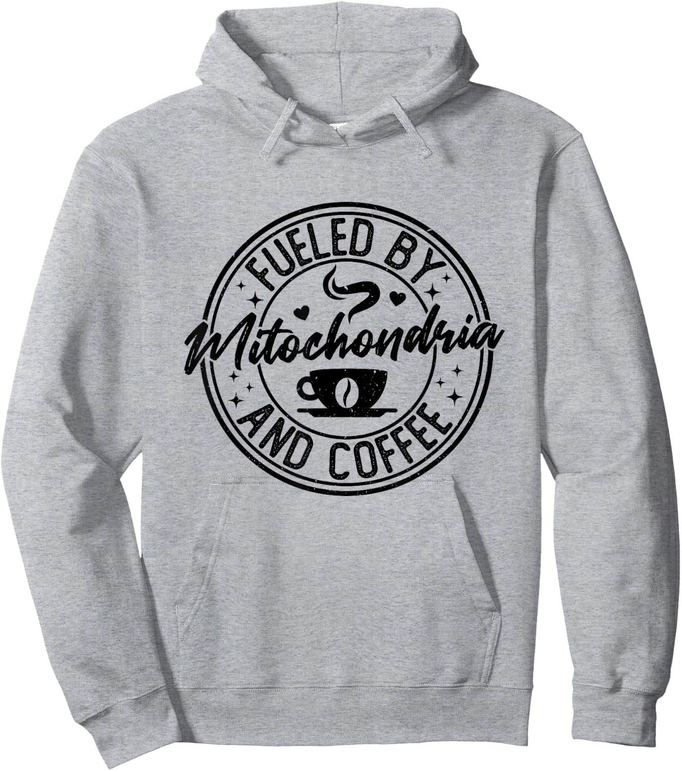 Fueled by Mitochondria Coffee Funny Biology For Biologist Hoodie - Hoodie | Ash