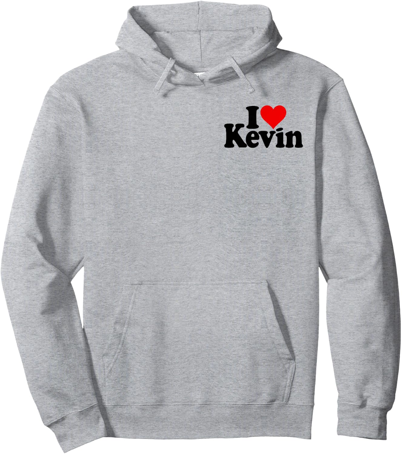 I Love Heart Kevin Name on a Hoodie - Hoodie | Ash