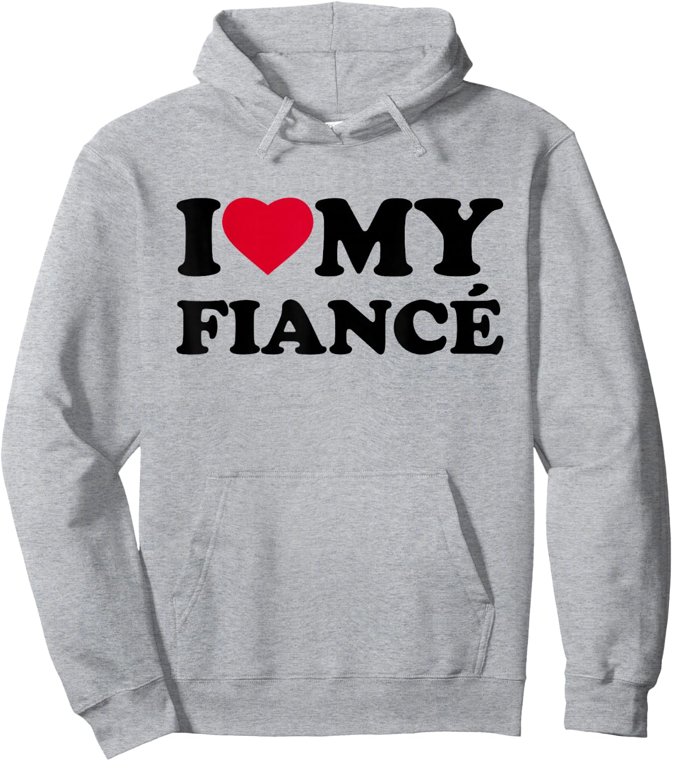 I Love My Fiance Heart Funny Family Hoodie - Hoodie | Ash