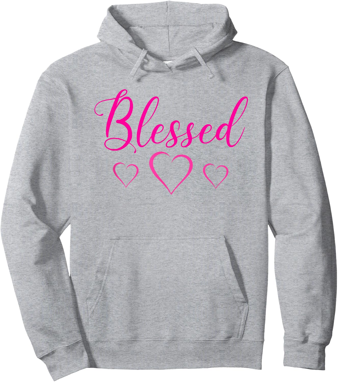 Blessed Heart Cute Sayings Top Hoodie - Hoodie | Ash
