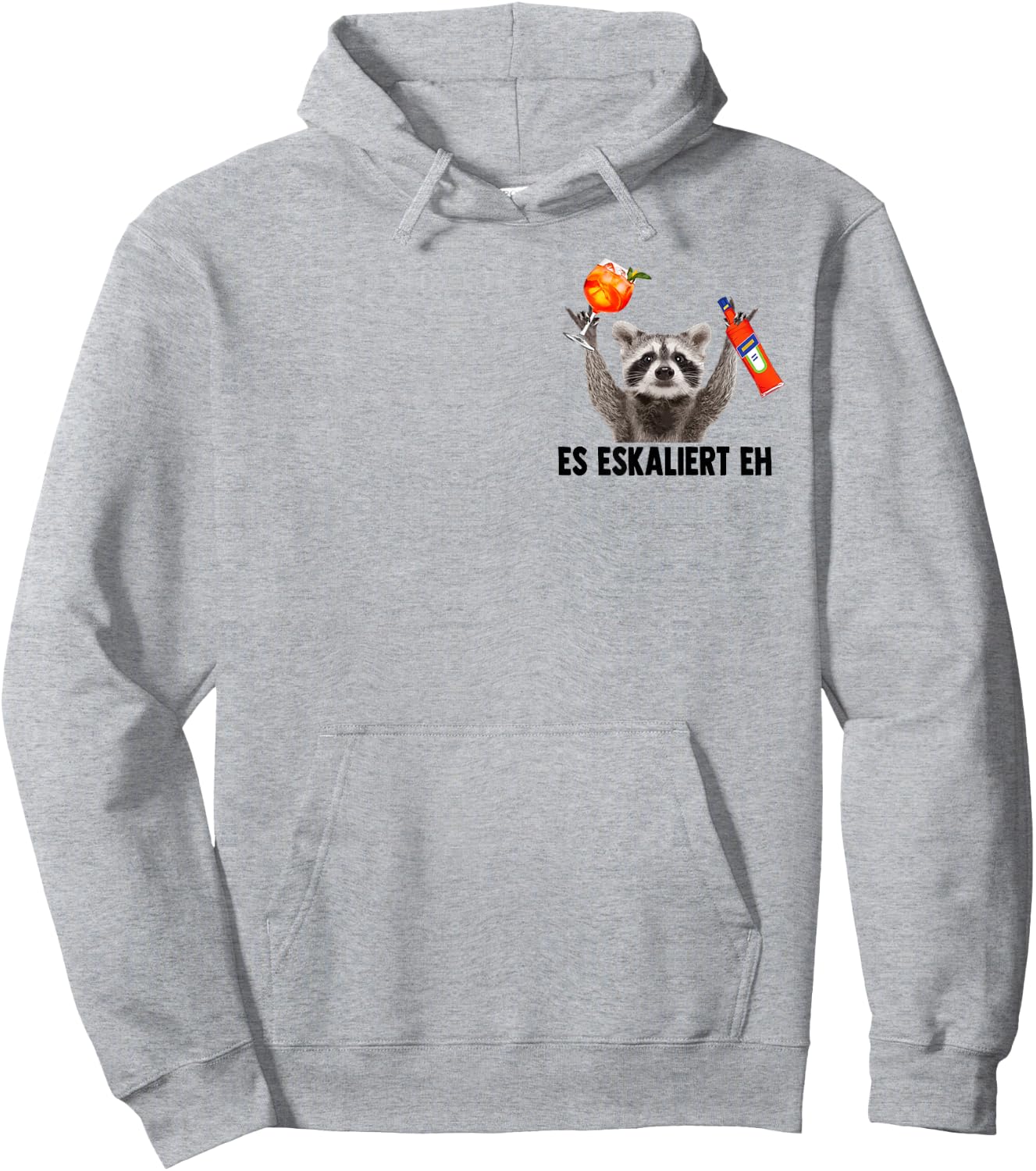 ES ESKALIERT EH X Raccoon Meme Racoon X Pedro Spritz , White Hoodie - Hoodie | Ash